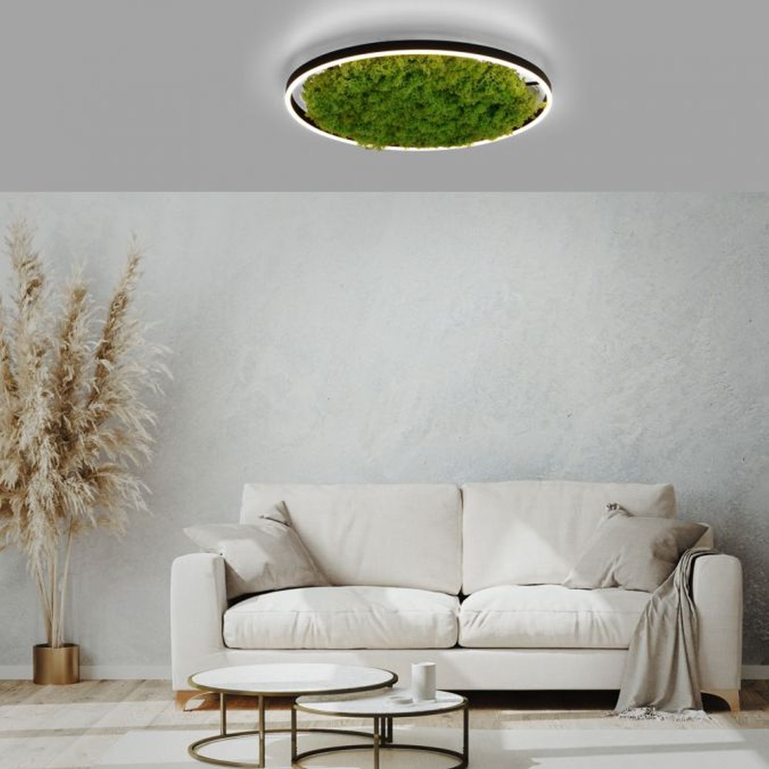 Dimmbare LED Deckenlampe Moos Schwarz 3000 K 28 W