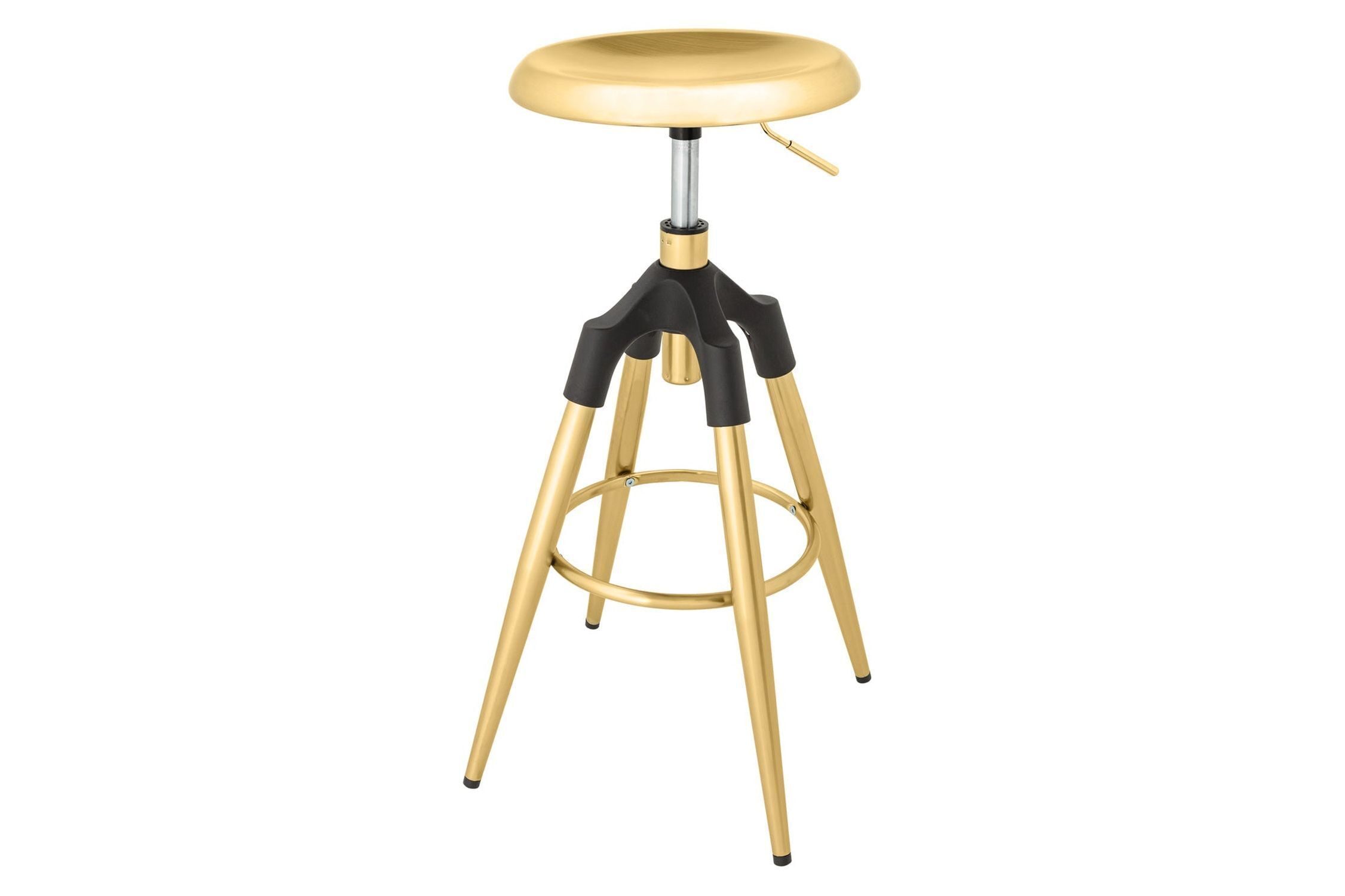 Barhocker höhenverstellbar Metall in Gold Schwarz