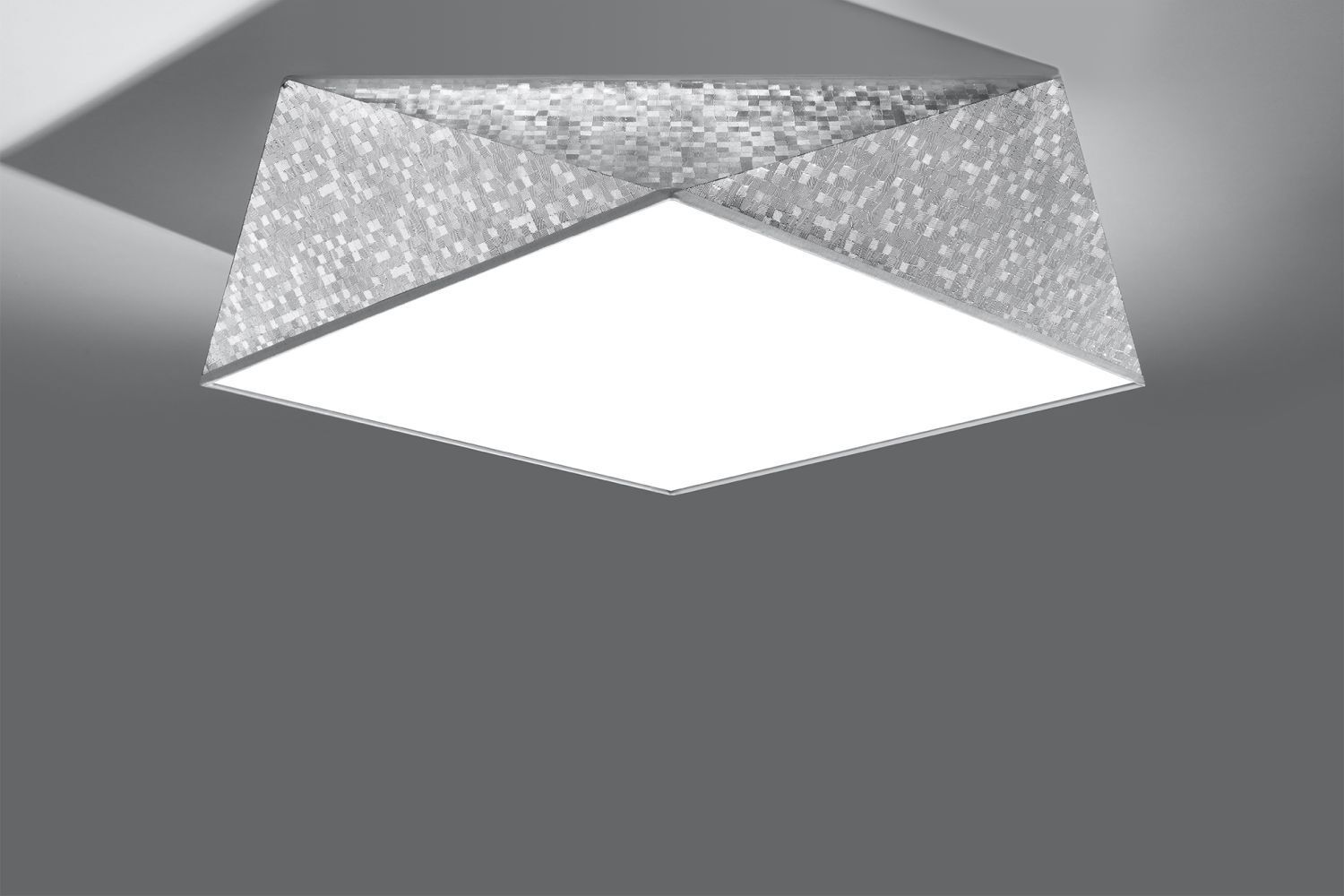 Deckenleuchte Grau Pixel Muster Wohnzimmer blendarm