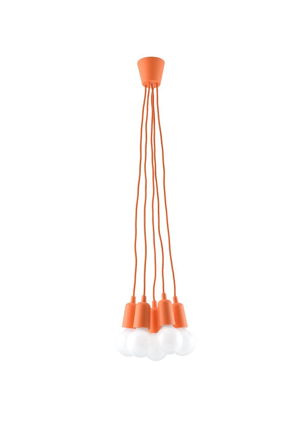 Knallige Pendelleuchte Orange 5-flammig Retro NESSA