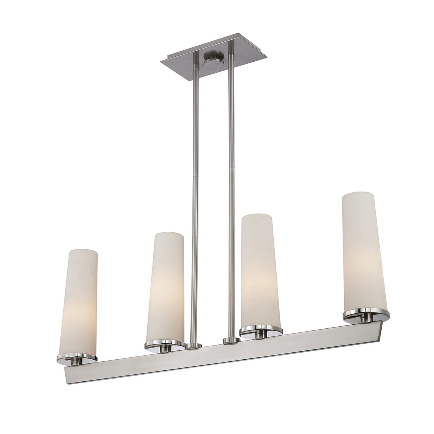 Deckenlampe Metall Glas Modern in Nickel Weiß LEDIBEL