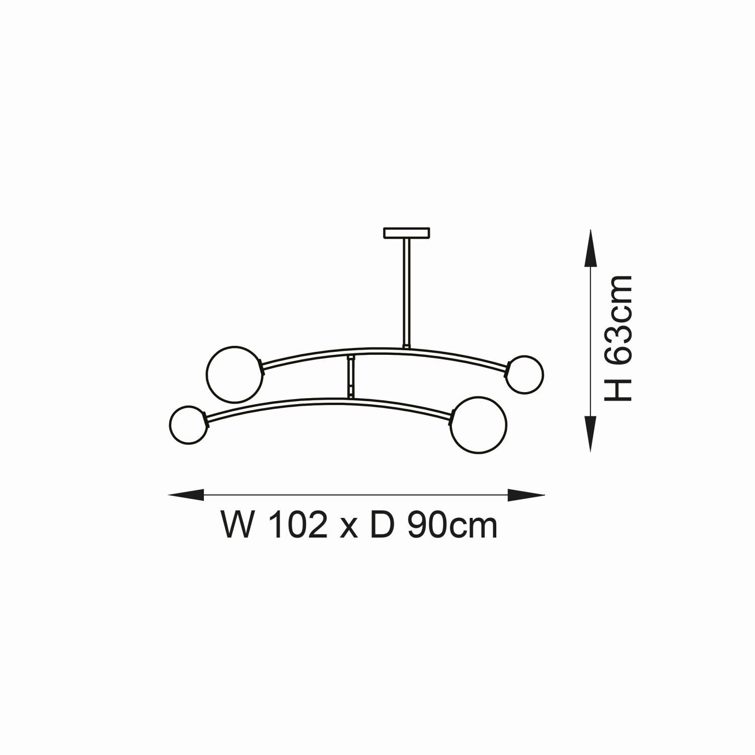 Deckenleuchte Metall Glas Gelenkarm Schwarz matt Weiß 4x G9