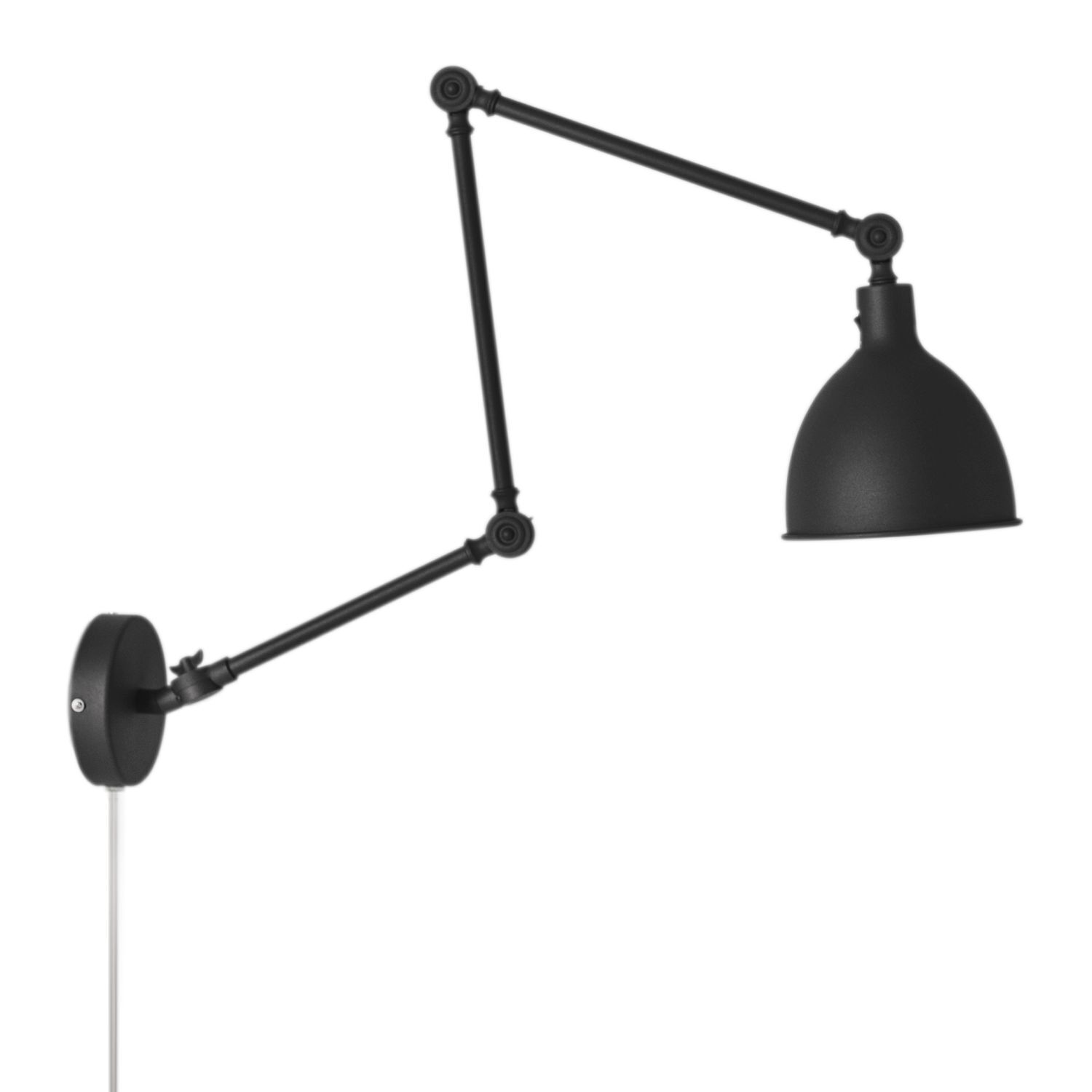 Wandleuchte mit Stecker Metall E27 Gelenkarm Schwarz Lampe, Beleuchtung, Lampenschirm