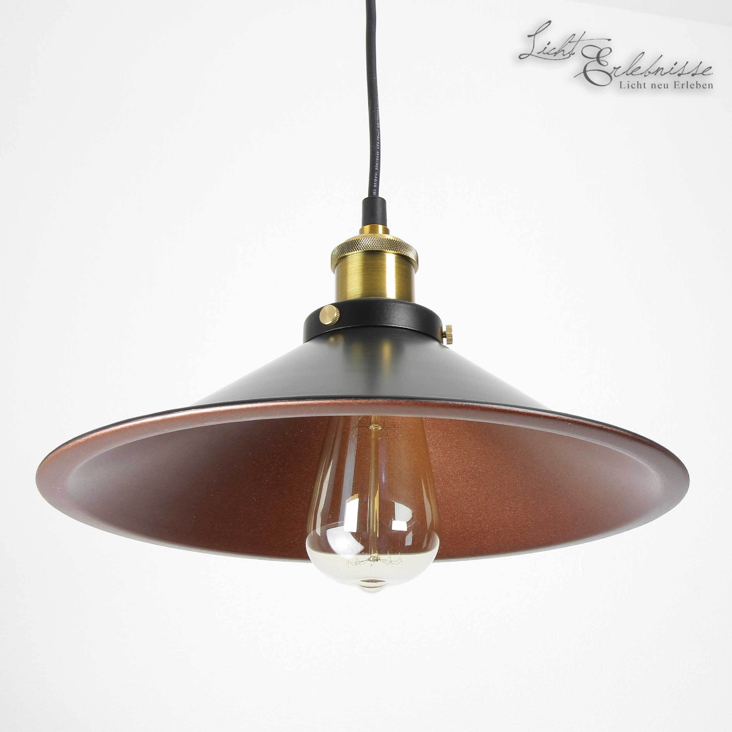 Industrial Hängeleuchte DOVER Ø30cm Schwarz Kupfer Leuchte, Lampe, Deckenventilator, Gerät, Elektrisches Gerät