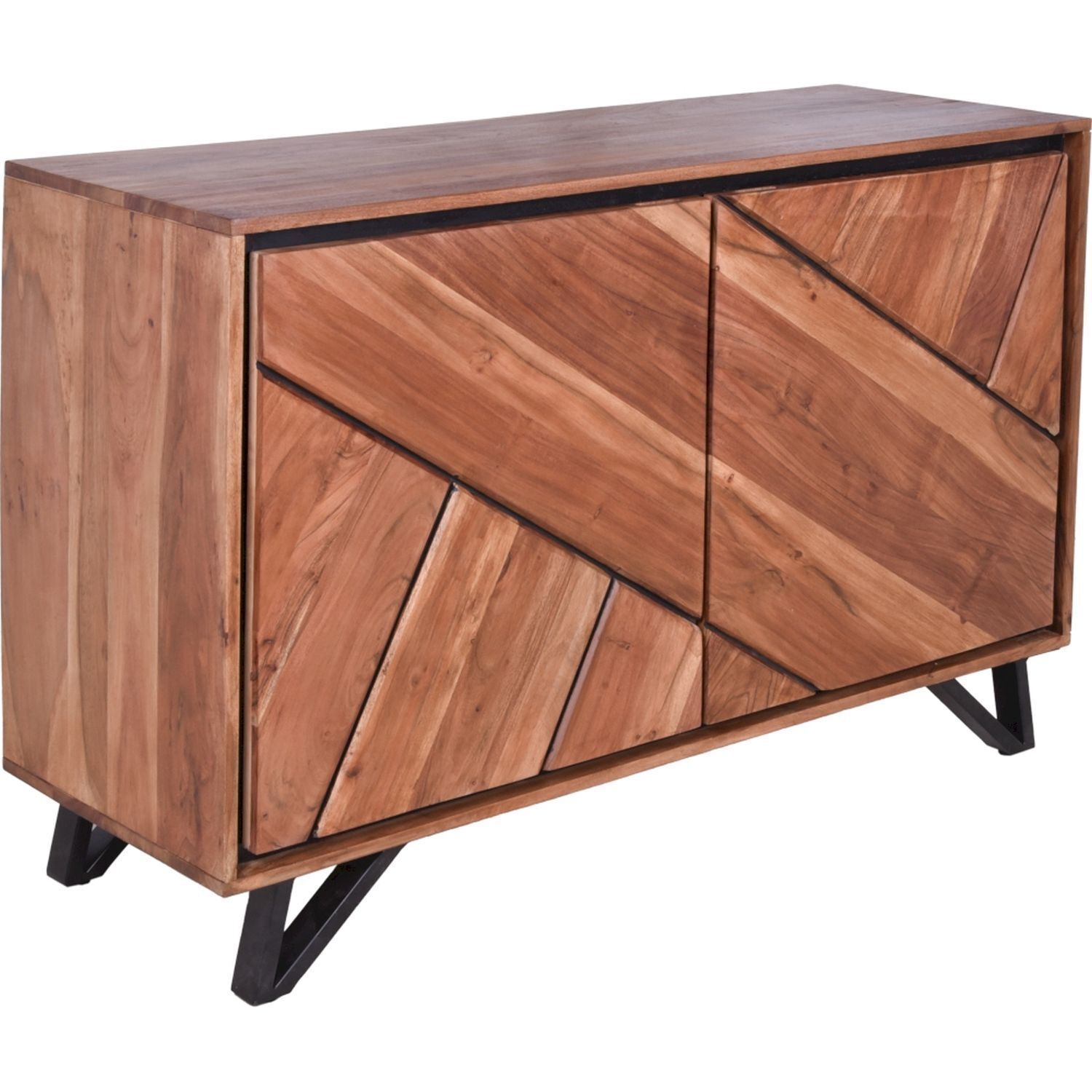 Sideboard Holz Metall 120cm breit Akazie Modern MONRO