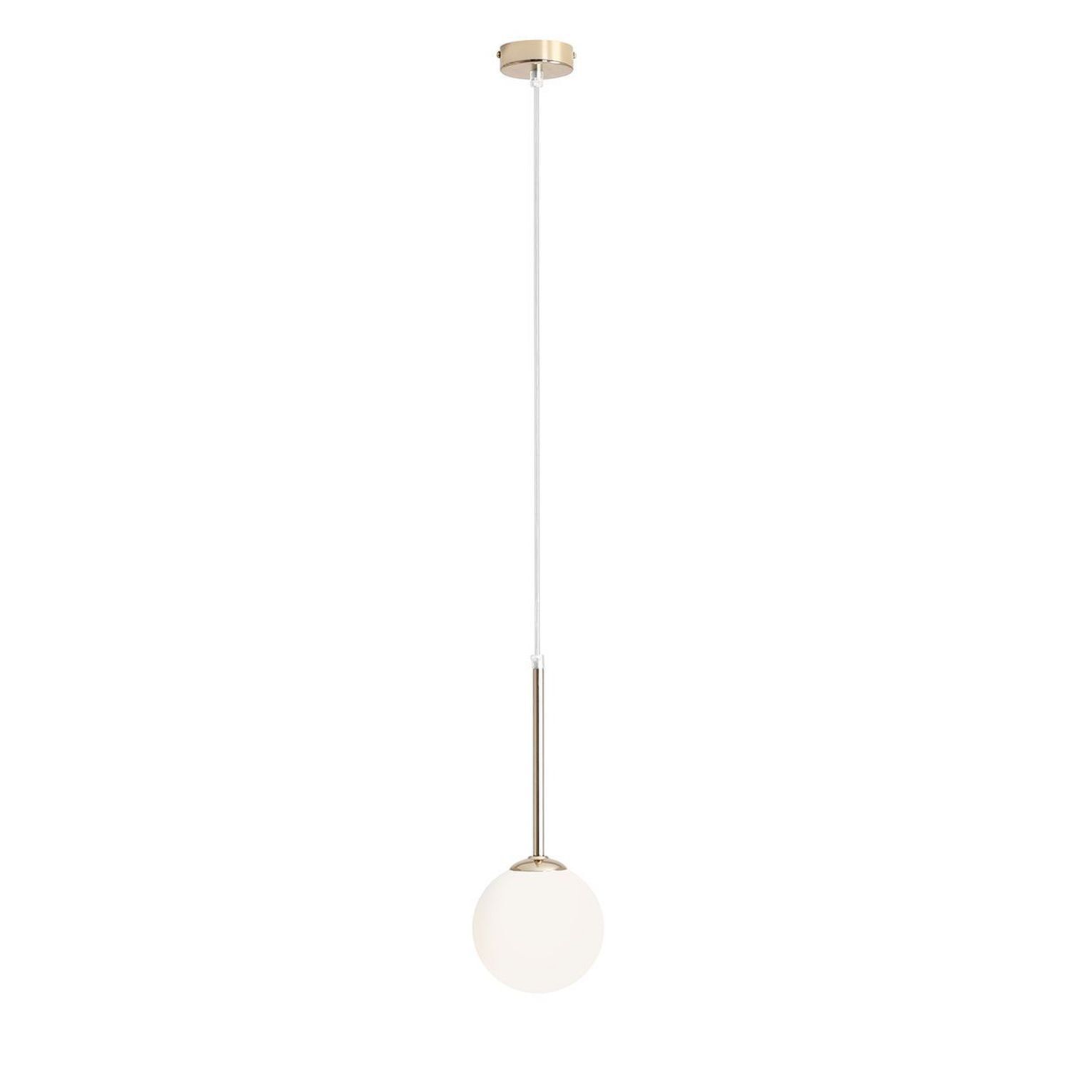 Hängelampe Kugel Glas E14 Ø14 cm rund in Gold Weiß