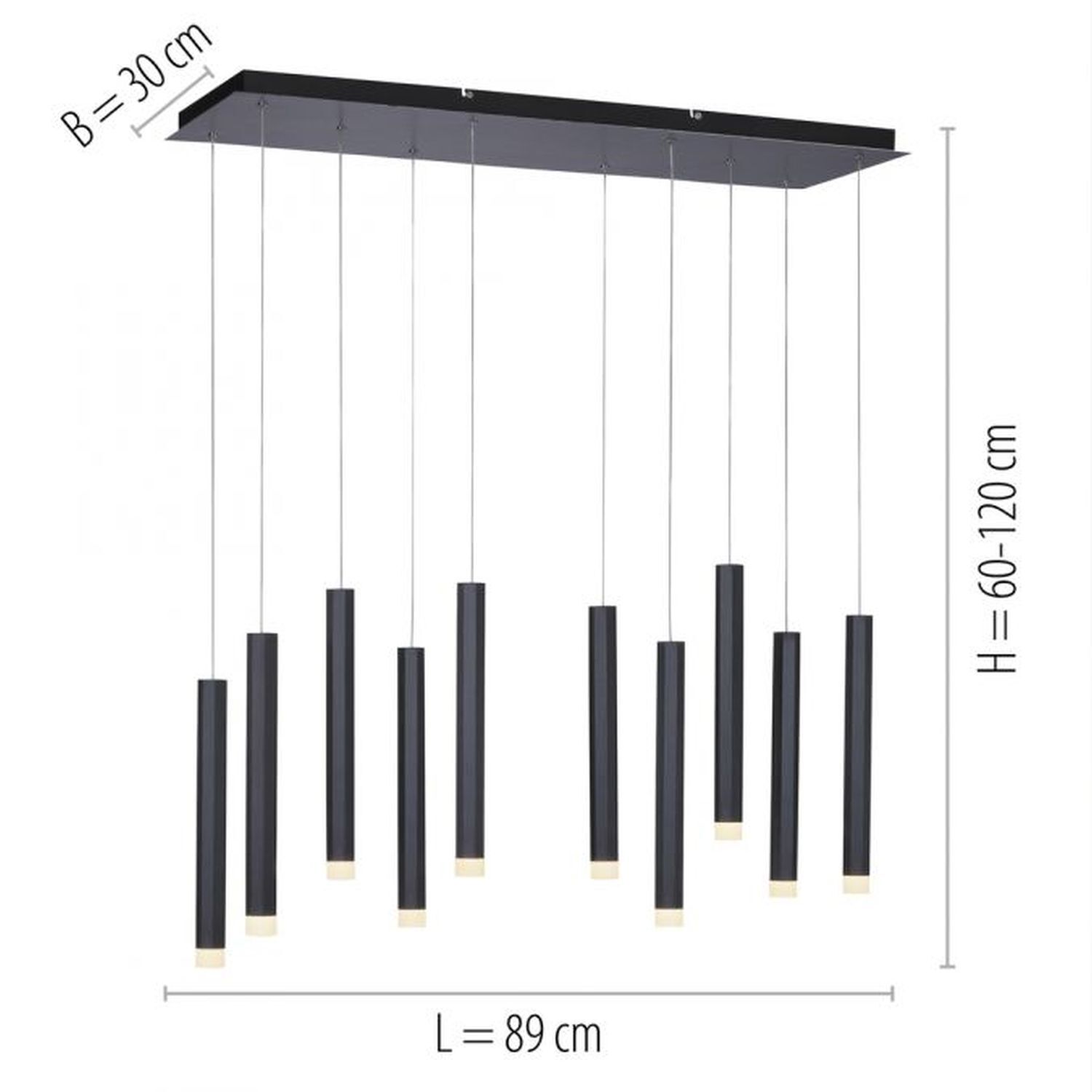 LED Hängelampe Metall 3000 K warmweiß 550 lm Schwarz Glockenspiel, Musikinstrument