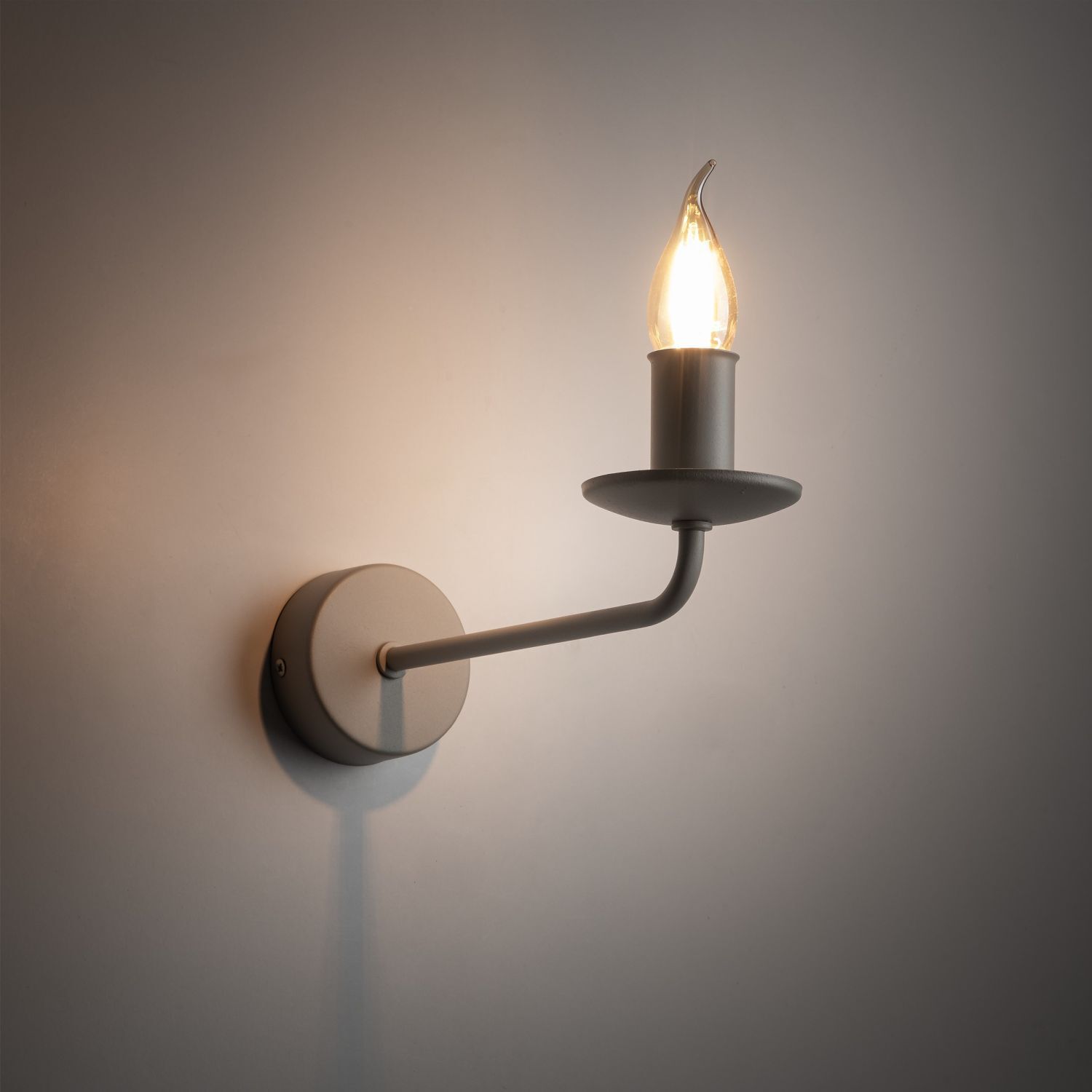 Wandlampe Rustikal Metall Beige H: 23 cm klein für E14