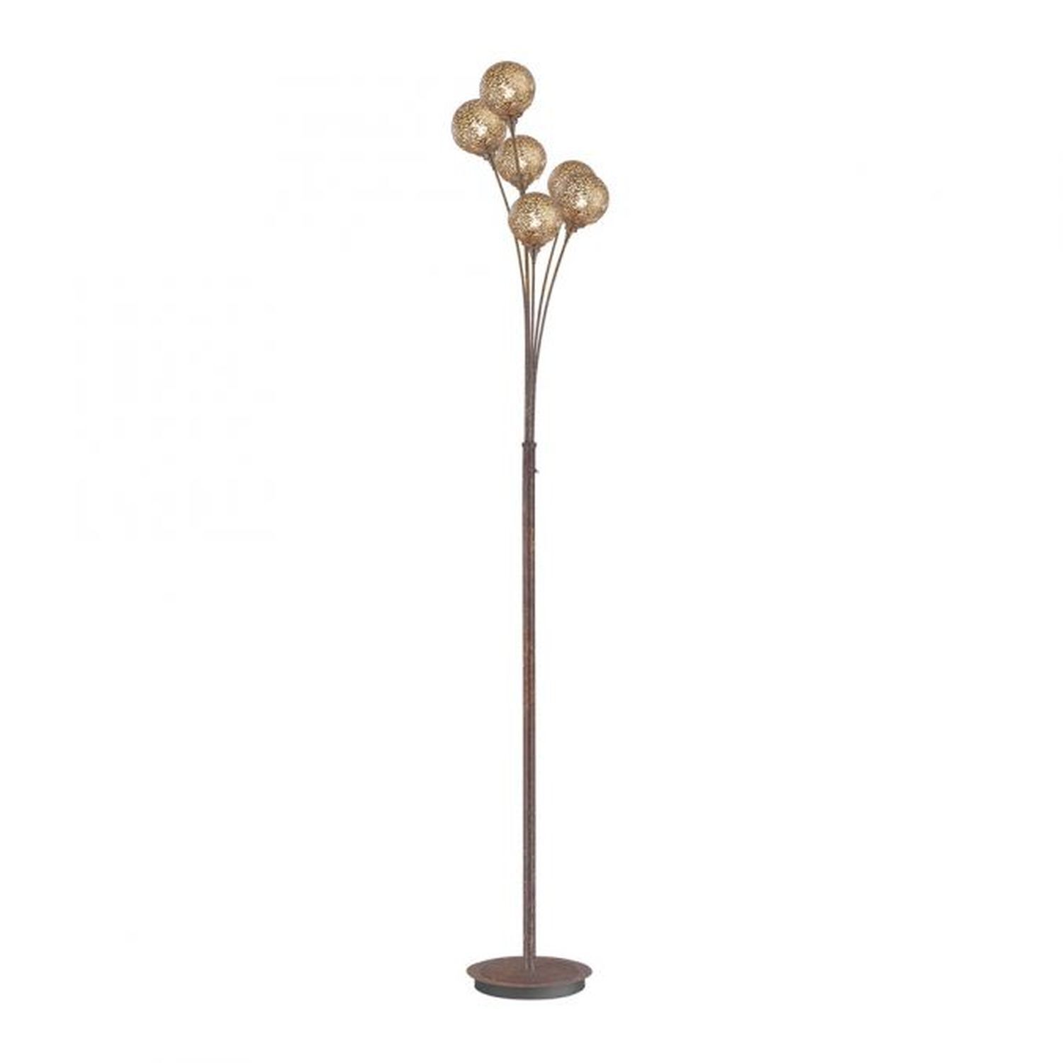 Stehlampe groß Metall Rostbraun Gold 181,2 cm G9 6-flmg