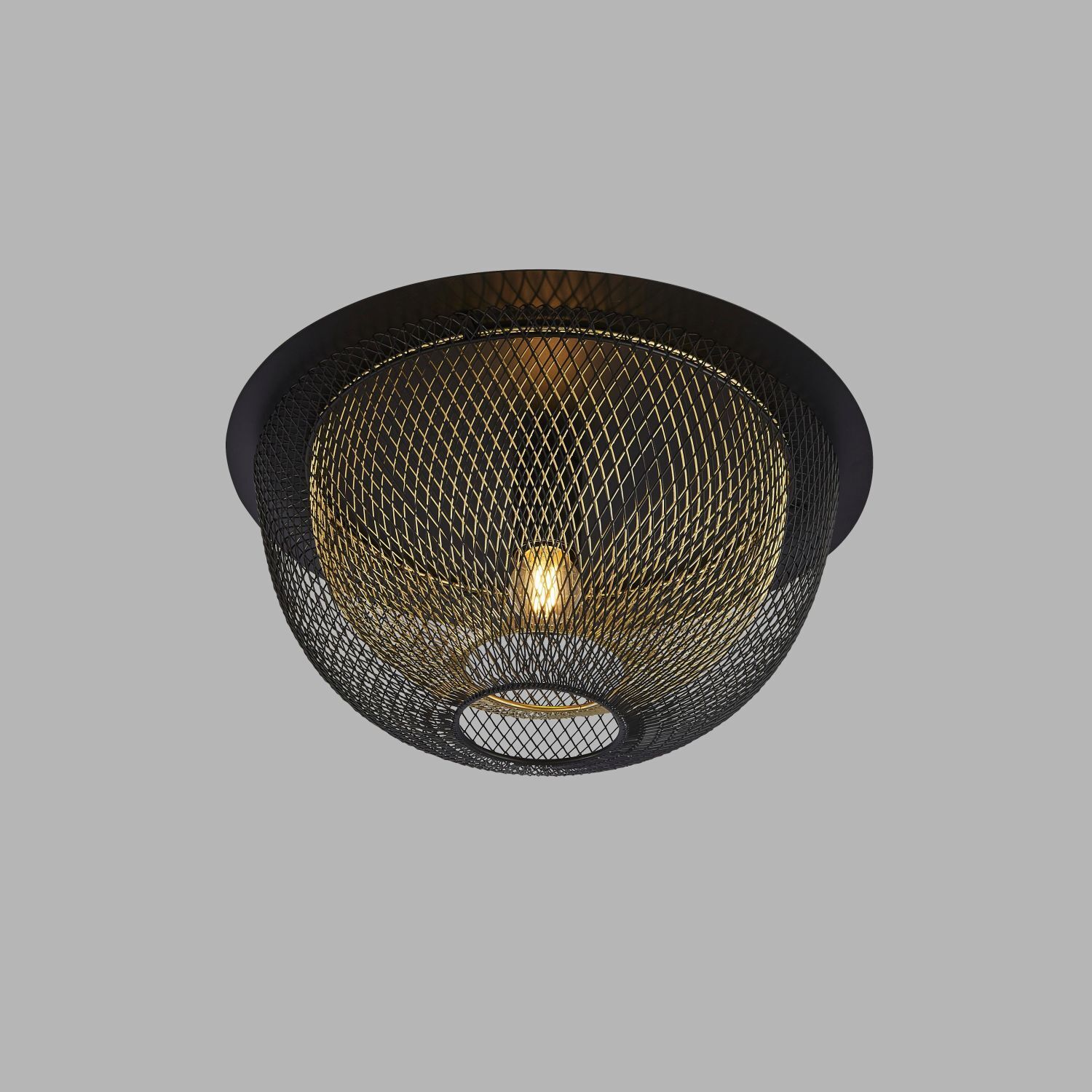 Deckenleuchte Schwarz Gold rund Ø 40 cm E27 Metall