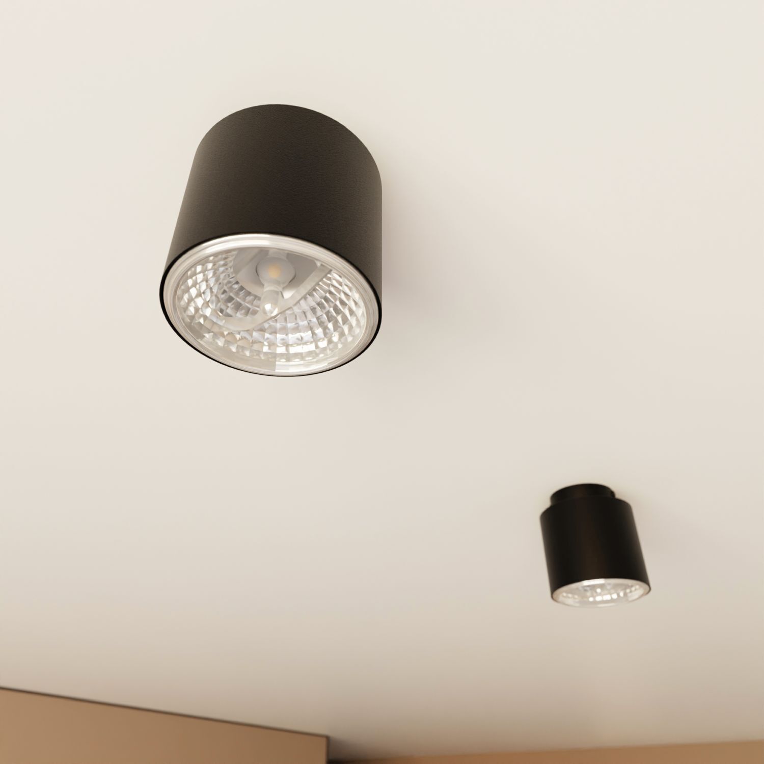 Aufputz Deckenlampe Metall Ø 11,5 cm klein GU10 AR111 Schwarz