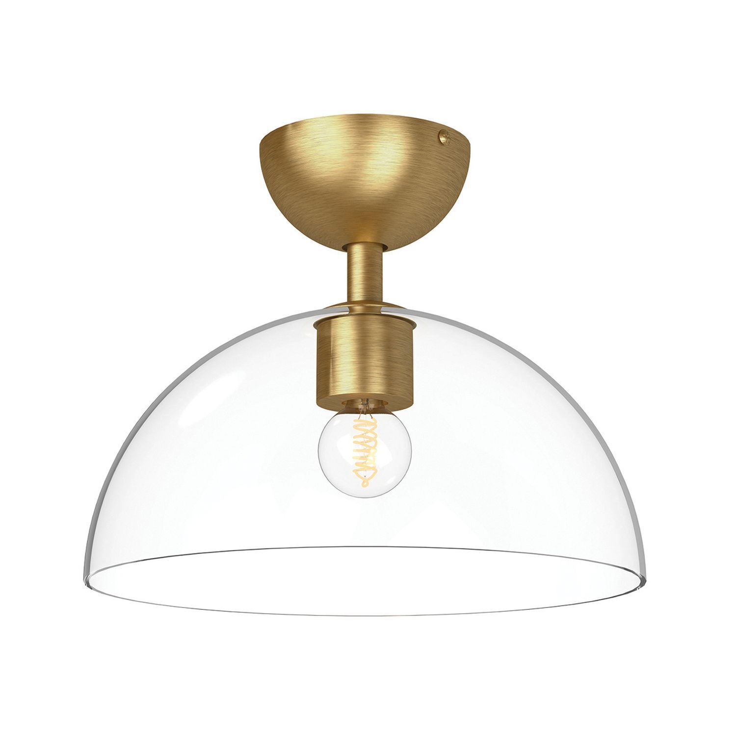 Deckenlampe Glas Metall E27 Ø 30,5 cm in Gold gebürstet