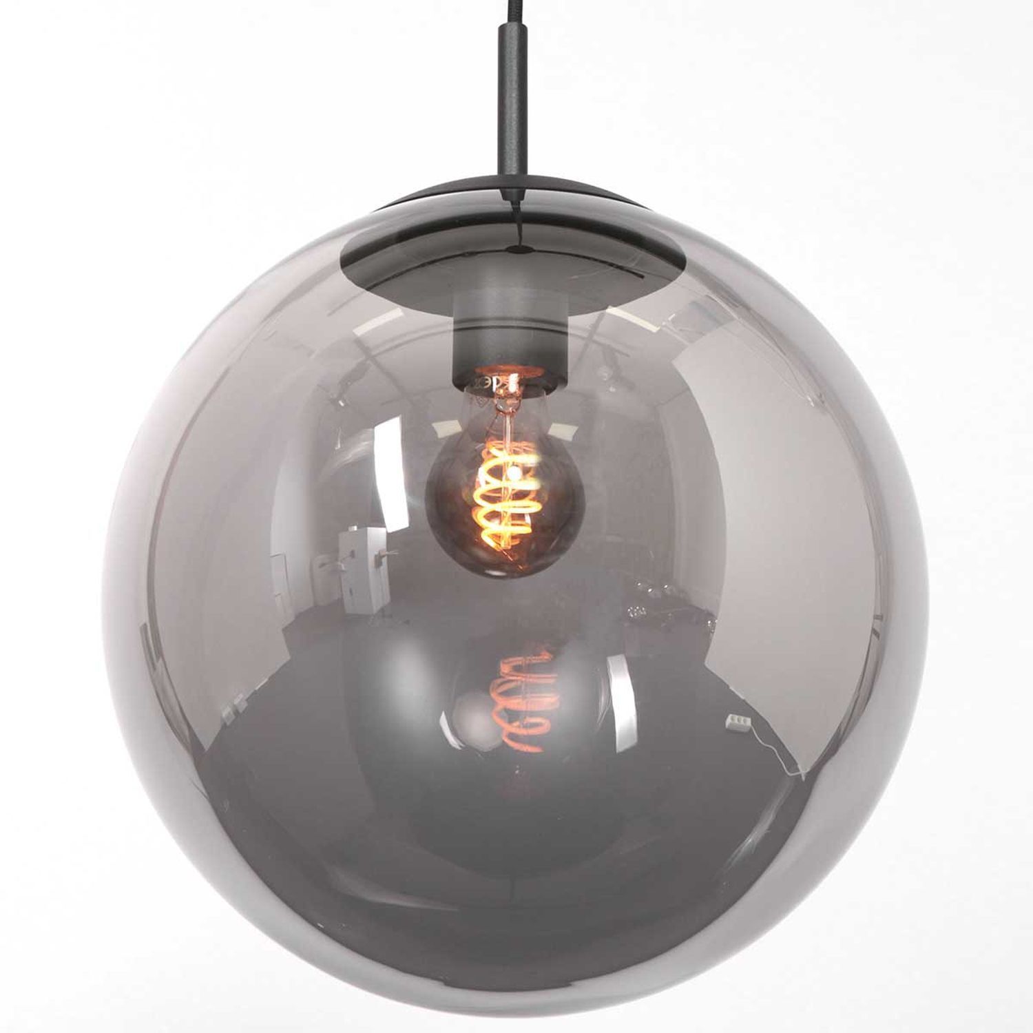 Hängelampe Schwarz Rauchgrau E27 Ø30 cm stylisch Modern