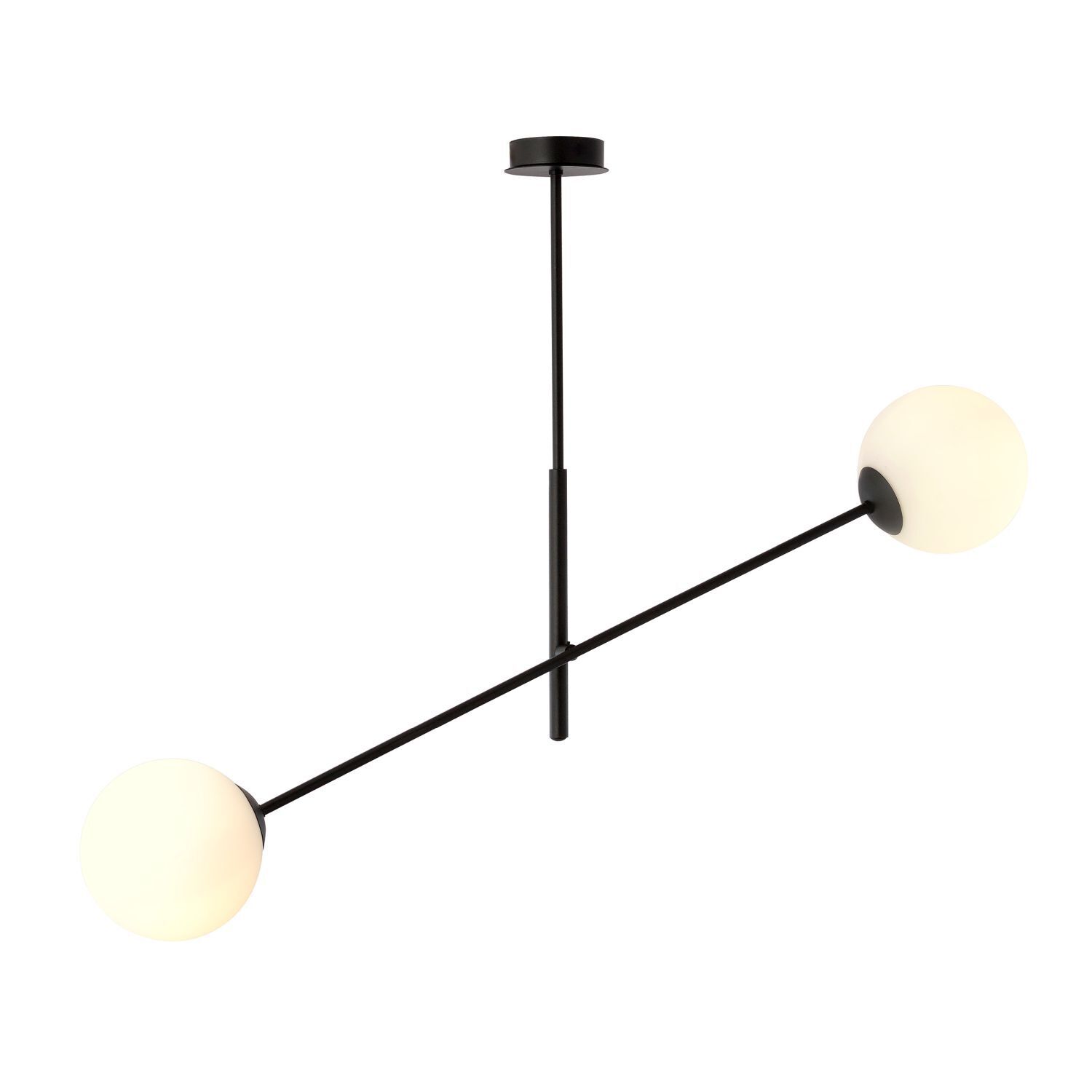 Deckenlampe Glas Metall 102 cm lang schwenkbar E14 2-flammig
