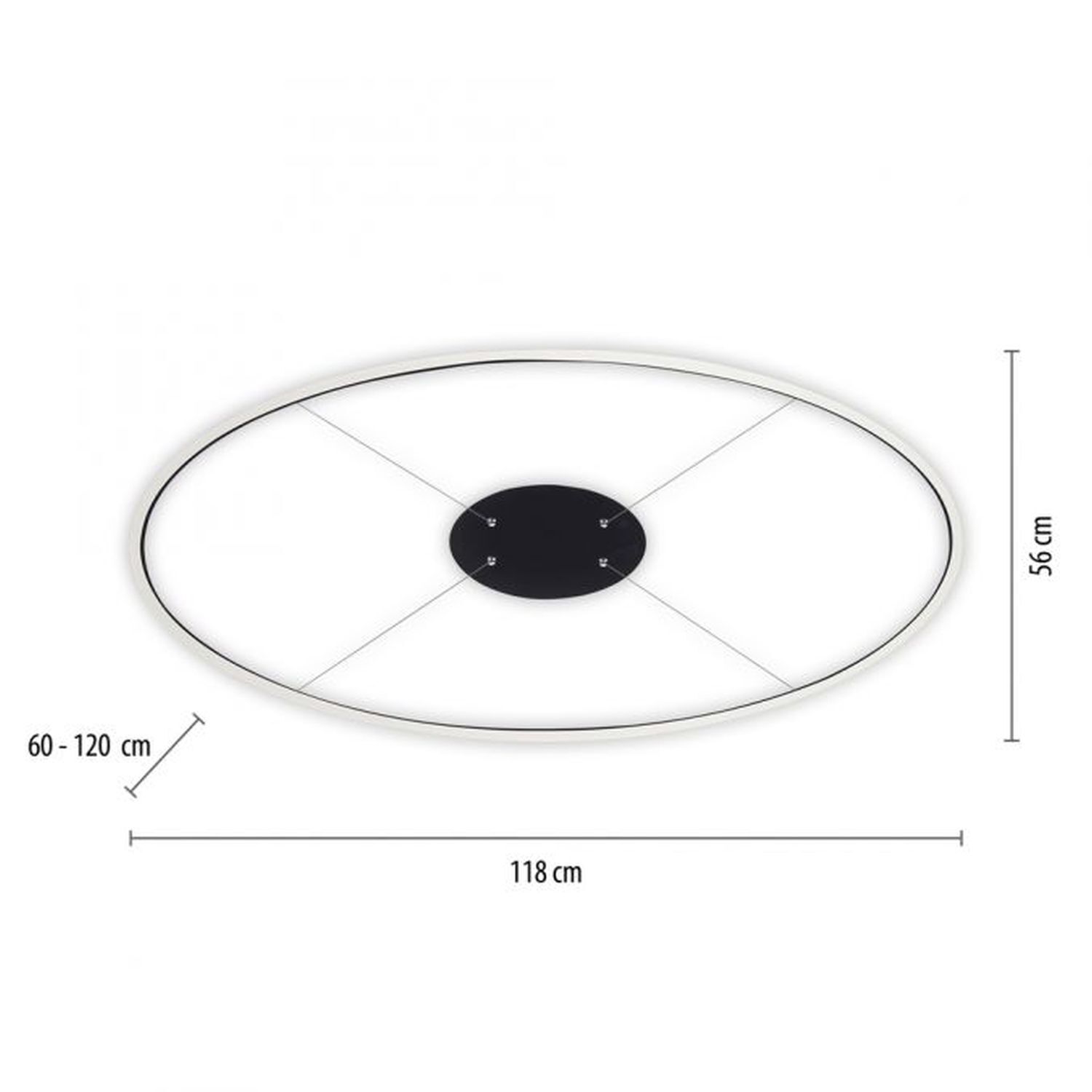LED Pendelleuchte Anthrazit oval 3000 K 118 cm dimmbar Festplatte