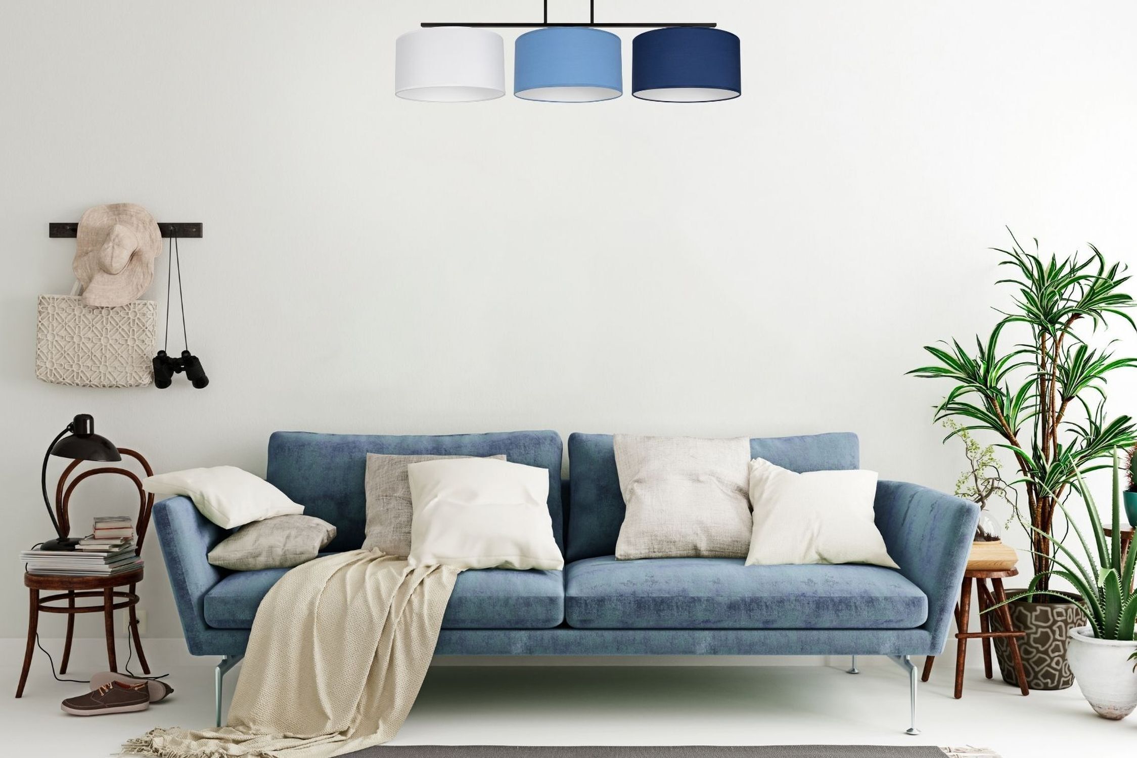 sofa, blau, wohnzimmer, couch, stoff