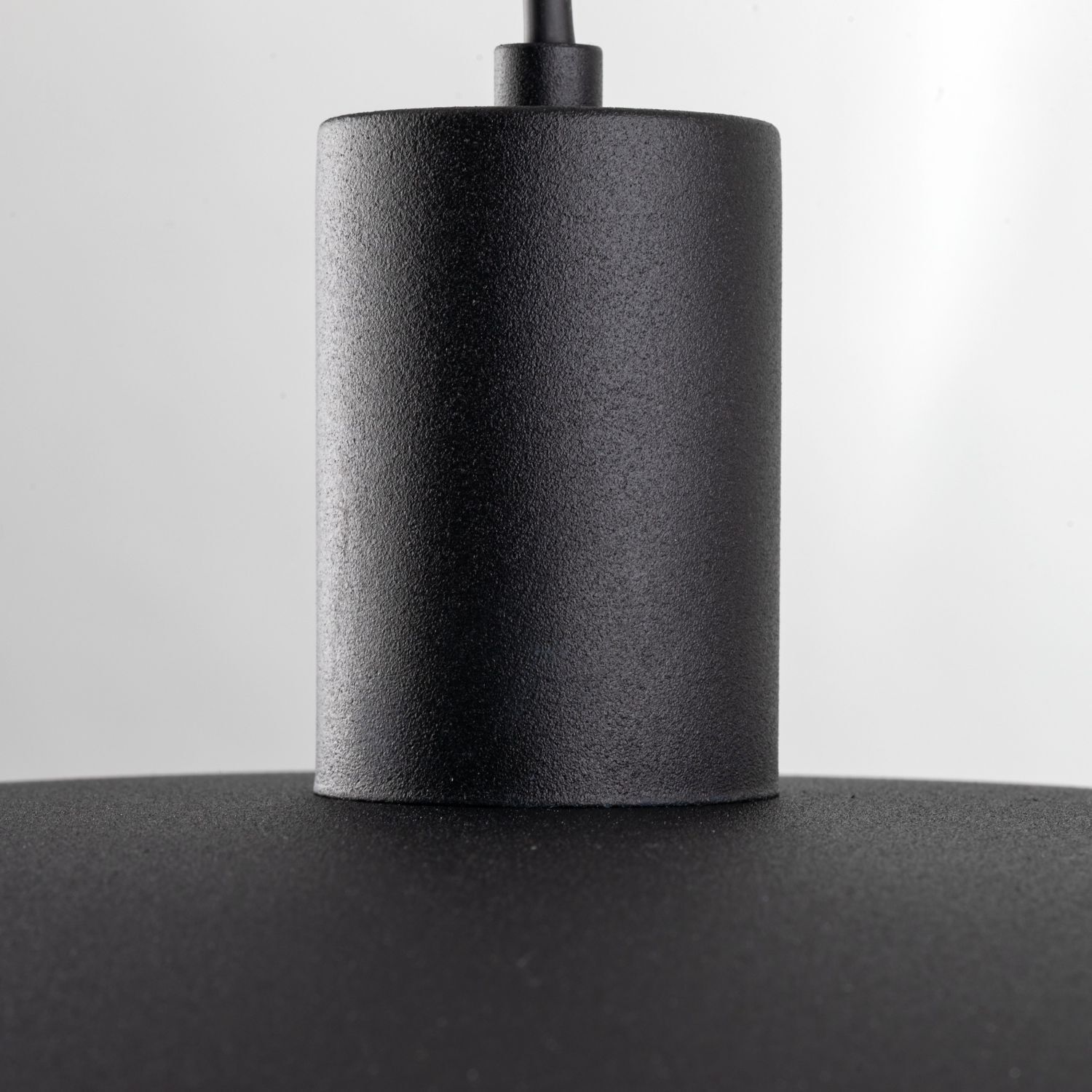 Schwarze Pendelleuchte Metall Ø41 cm rund E27 Loft Zylinder