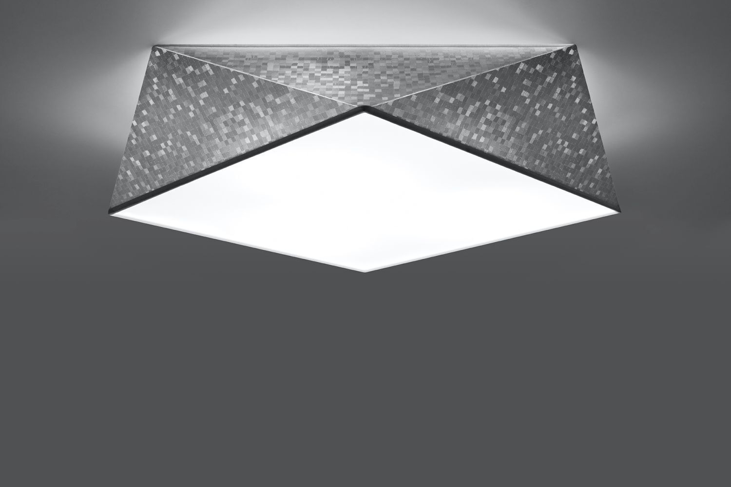 Deckenleuchte Grau Pixel Muster Wohnzimmer blendarm