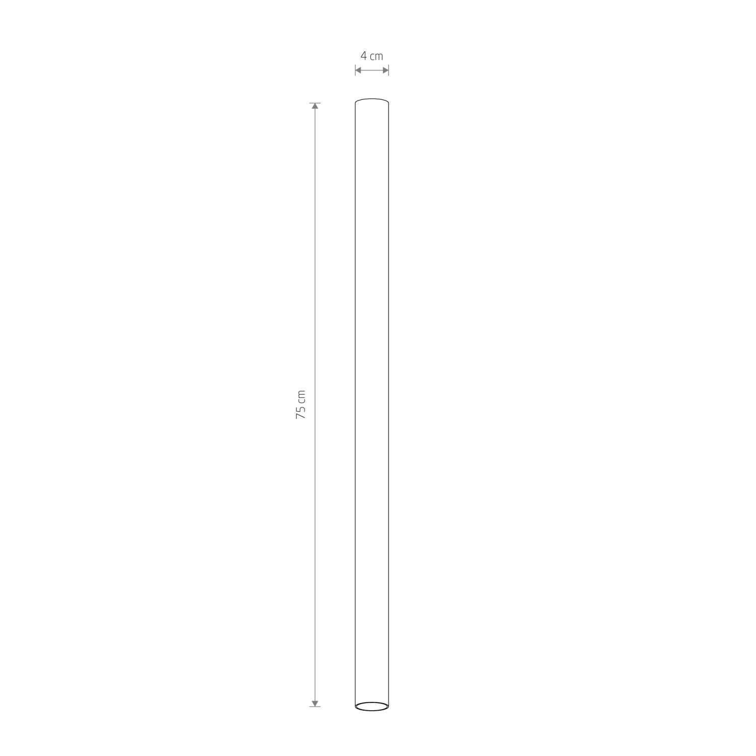 Deckenspot GU10 R35 Messing H: 75 cm 4 cm schmal