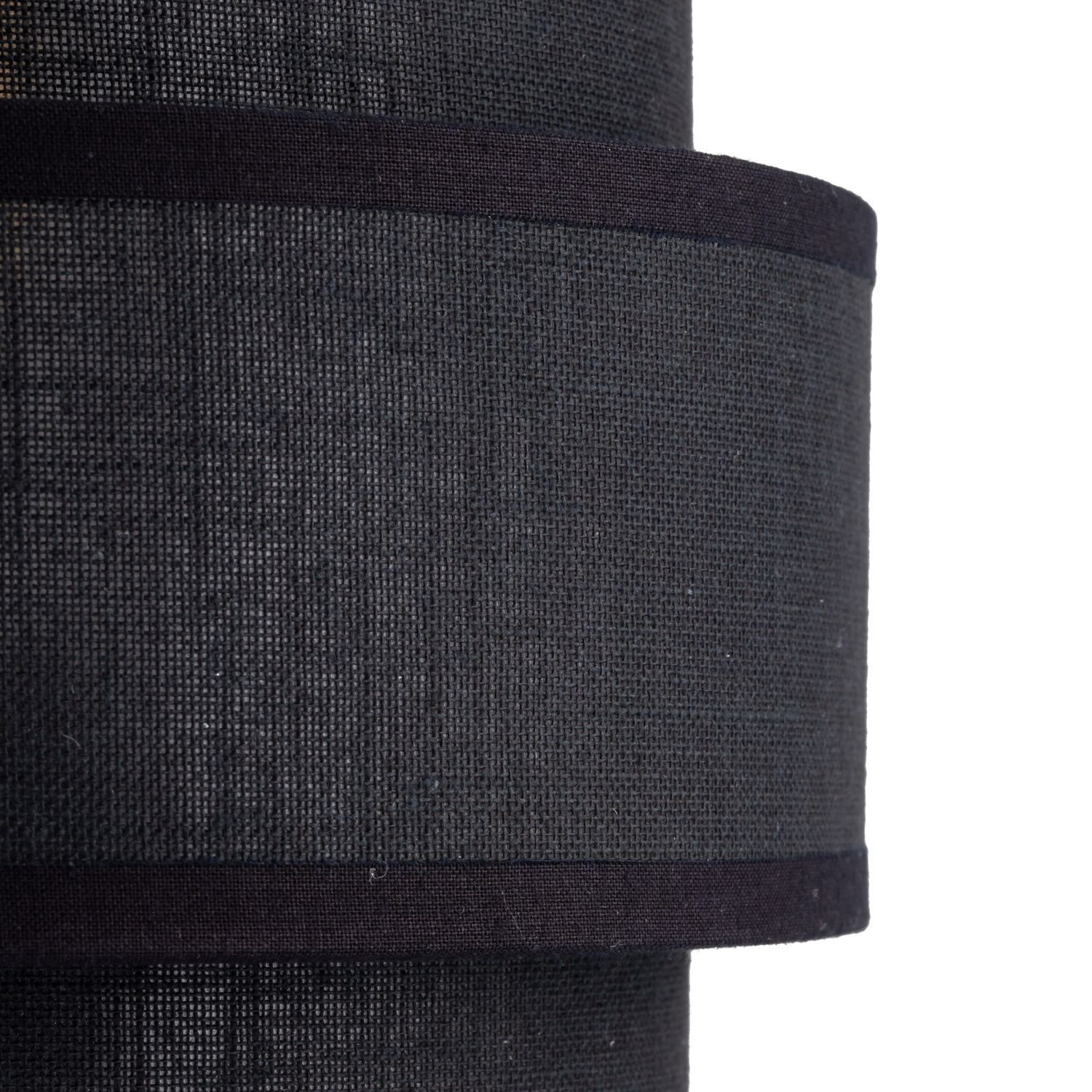 Tischlampe Schwarz 38 cm hoch Stoff Metall E27 GREET Tischlampe Schwarz 38 cm hoch Stoff Metall E27 GREET