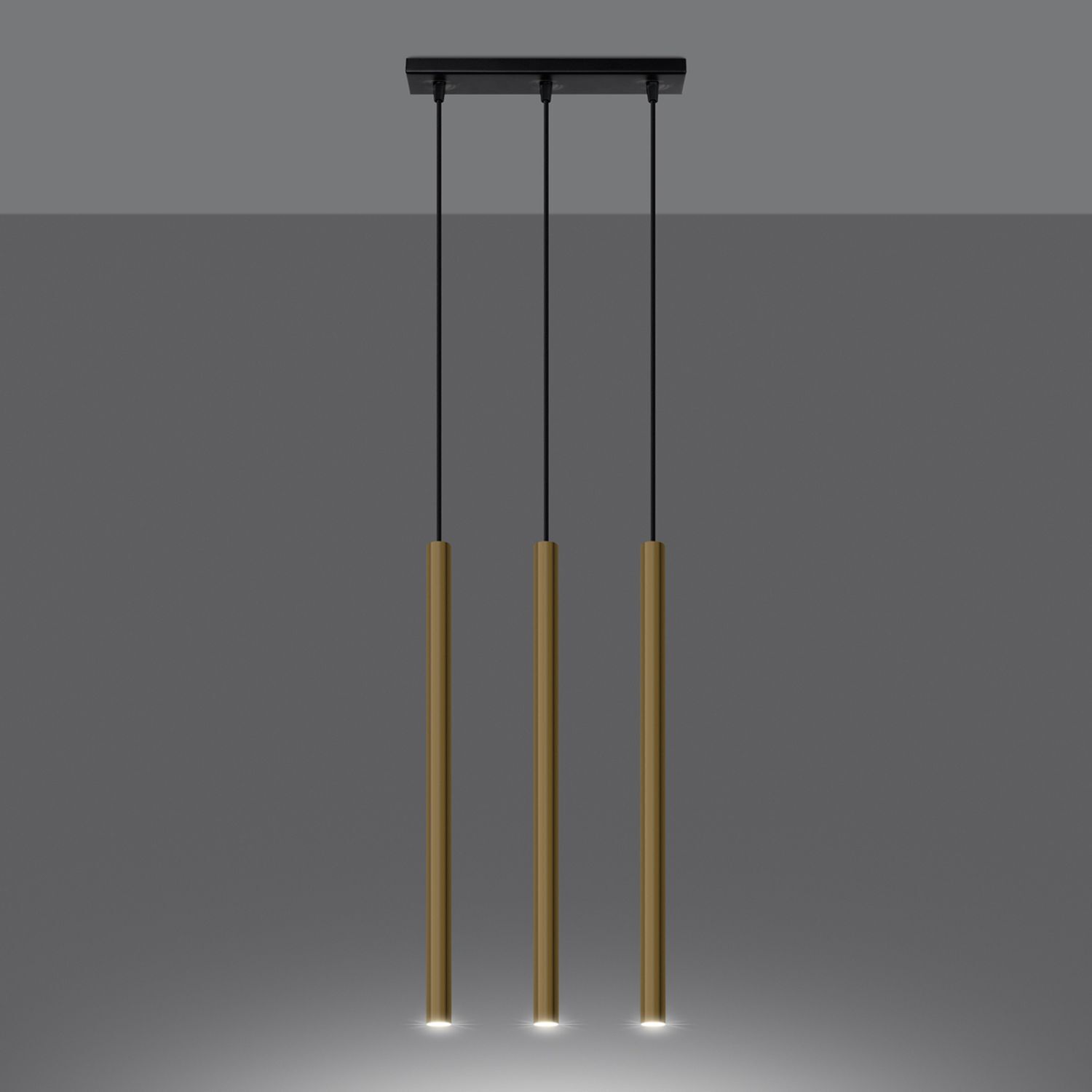 hängelampe, pendelleuchte, goldfarben, dreifach, einstrahlend