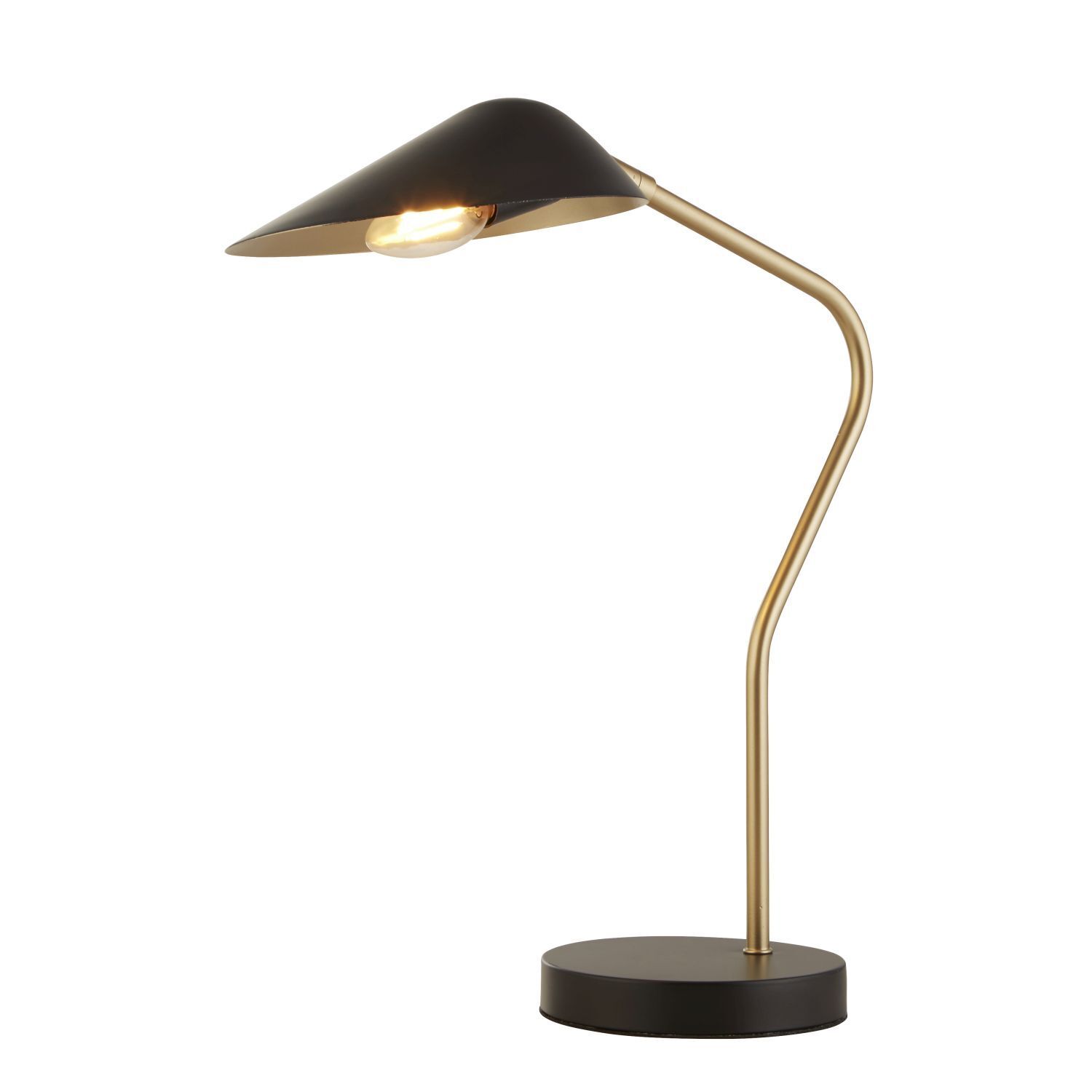 Schreibtischlampe E14 64,1 cm in Gold Schwarz matt