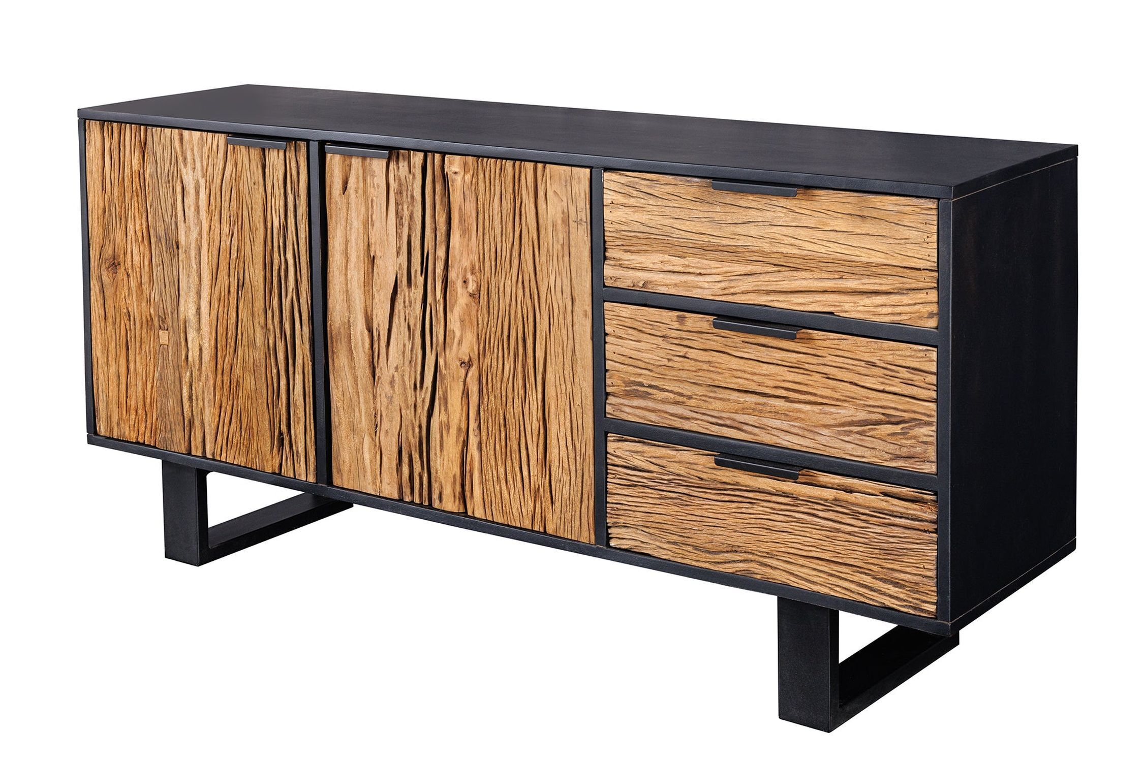 Sideboard Holz Teak Mango Eisen 150 cm breit Kufengestell