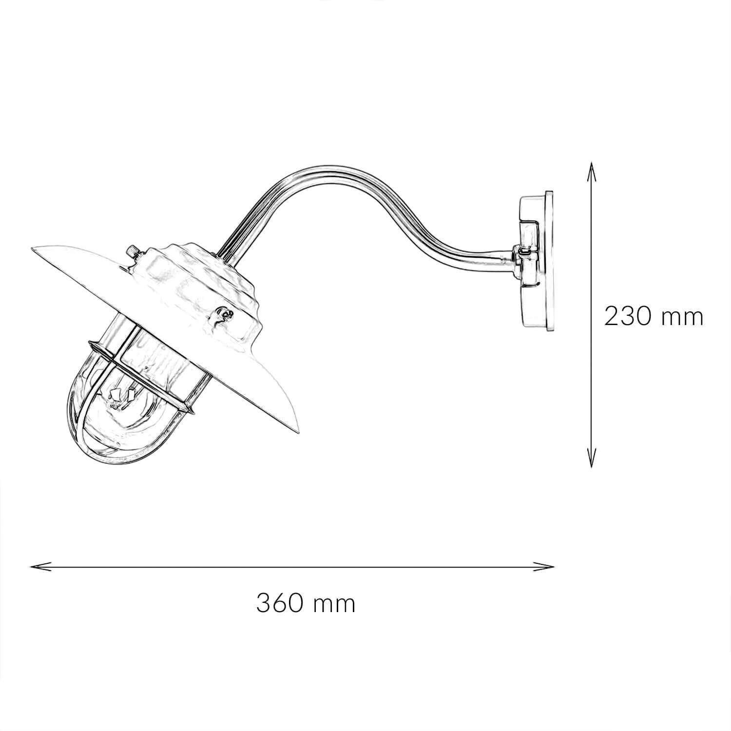 Wetterfeste Wandlampe KAVALA Messing antik rostfrei