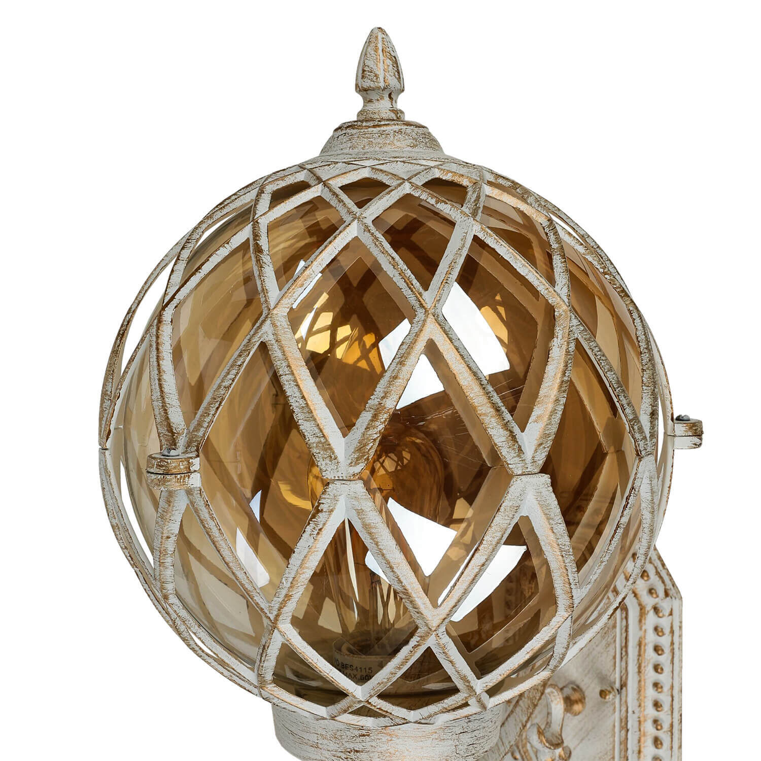 XL Außenleuchte Weiß Gold IP44 Vintage Kugel Schirm Lampe, Beleuchtung, Leuchter