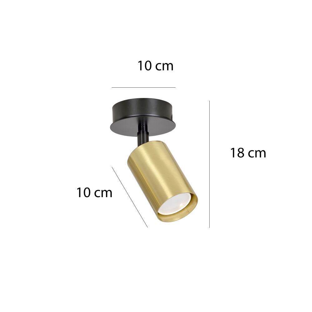 Deckenstrahler klein GU10 Schwarz Gold Ø8cm Metall