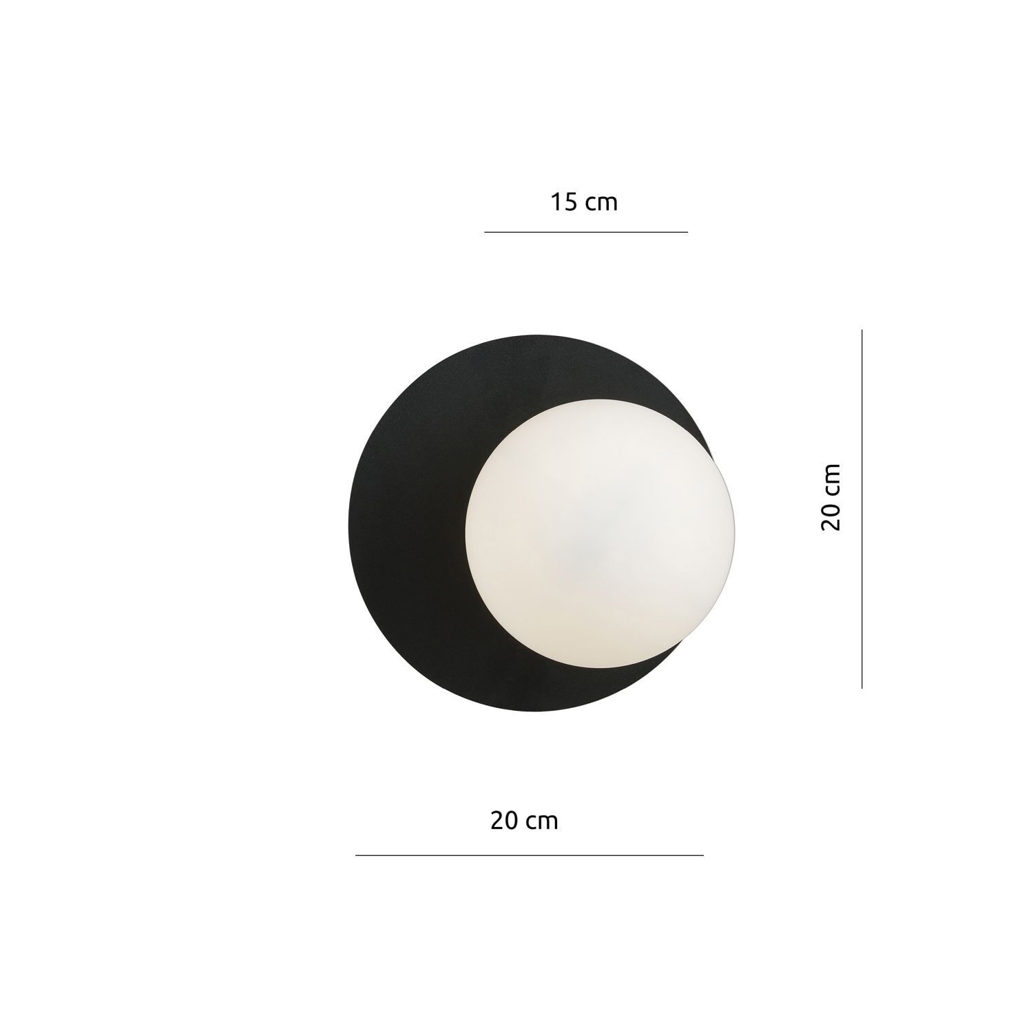 Modern Kugel Schirm Glas Metall Ø 20 cm rund Schwarz Weiß E14
