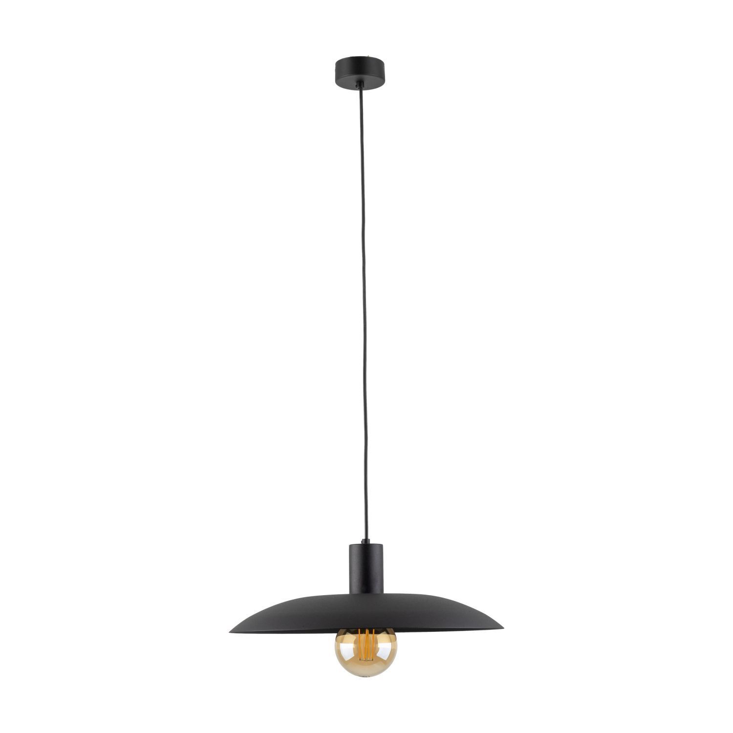 Schwarze Pendelleuchte Metall Ø41 cm rund E27 Loft Lampe