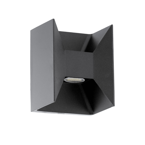 Außenwandleuchten Anthrazit downlight, recessed, LED, schwarz, quaderform