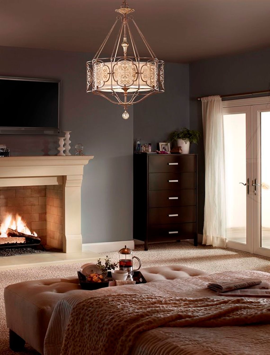 Pendelleuchte SAMEA in Bronze Ø82cm Esstisch Lampe Leuchter, Lampe, Mobiliar, Kamin, Inneneinrichtung