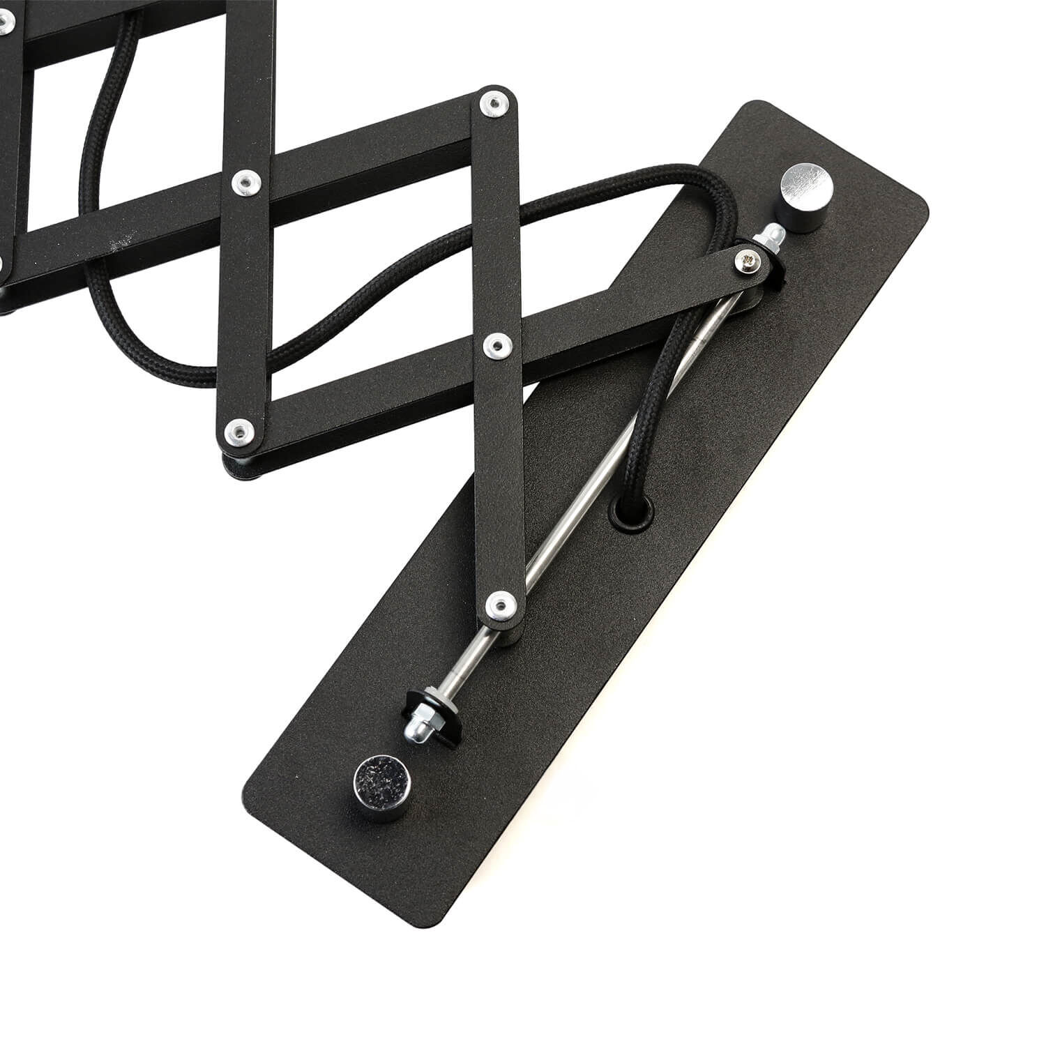 Retro Wandleuchte ausziehbar HARMONY Monitorarm, verstellbar, Metall, schwarz, Fußbasis