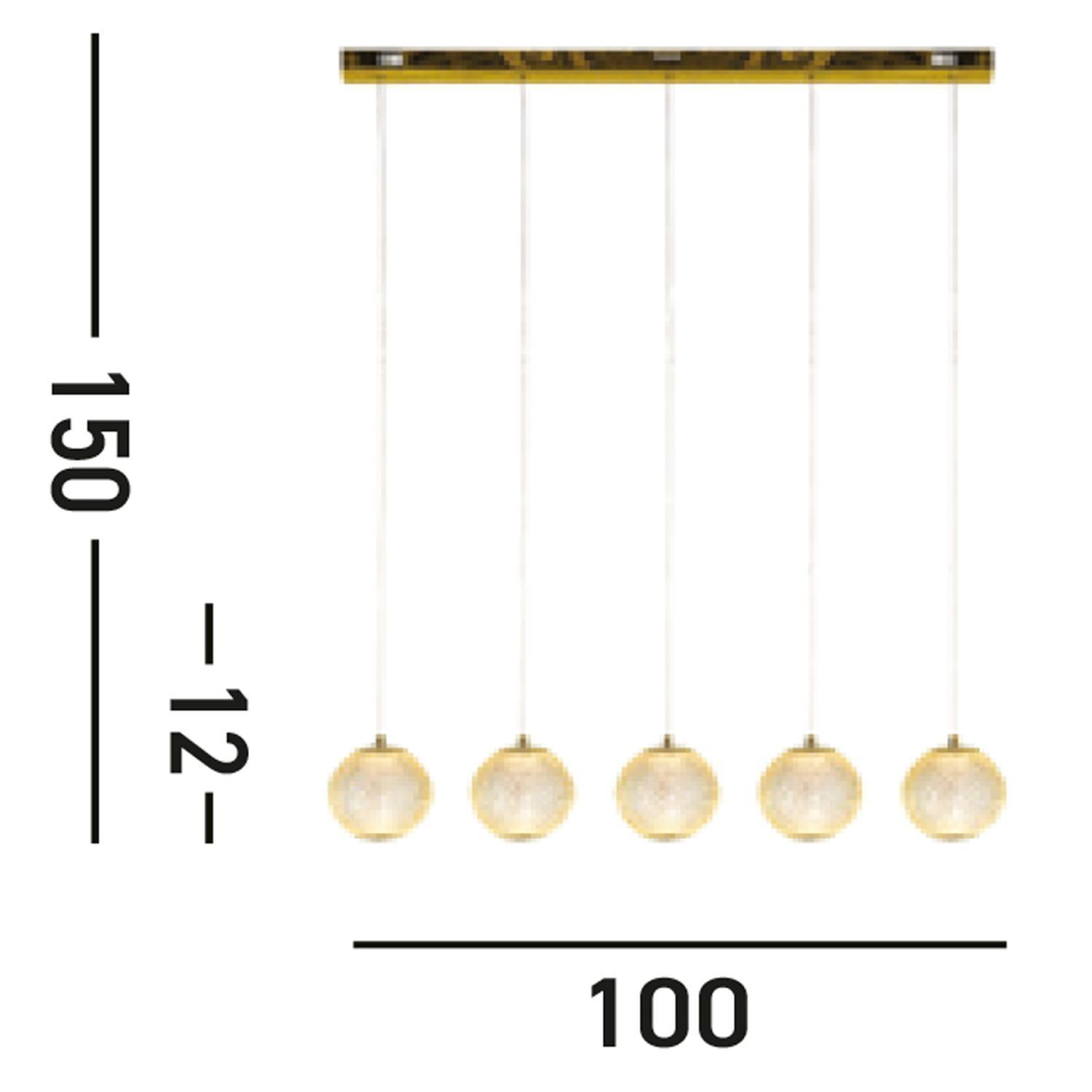 Pendelleuchte, Hängeleuchte, Glaskugel, Goldfarbige, Deckenleuchte