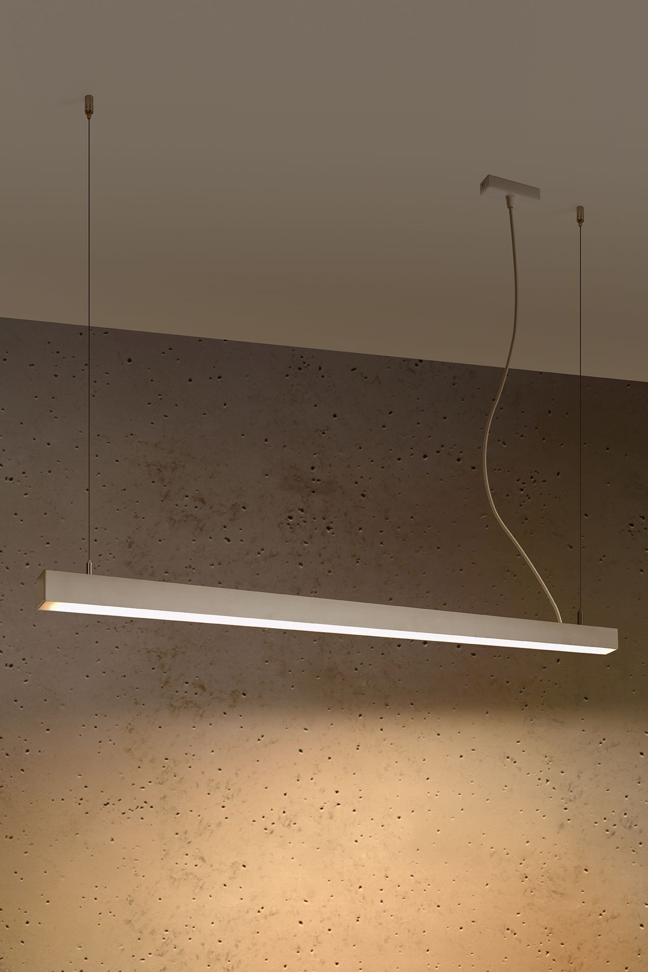 LED Pendelleuchte länglich 118 cm Metall 3000 K Weiß