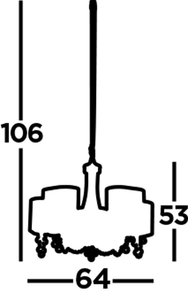 Kronleuchter mit Schirm 5x E14 Chrom Weiß Stoff Metall