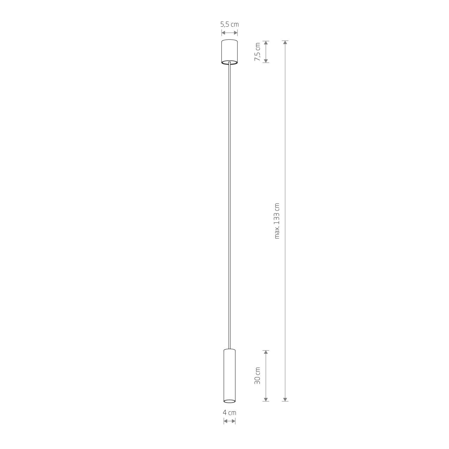 Pendelleuchte Grau GU10 R35 Ø 4 cm schmal Metall