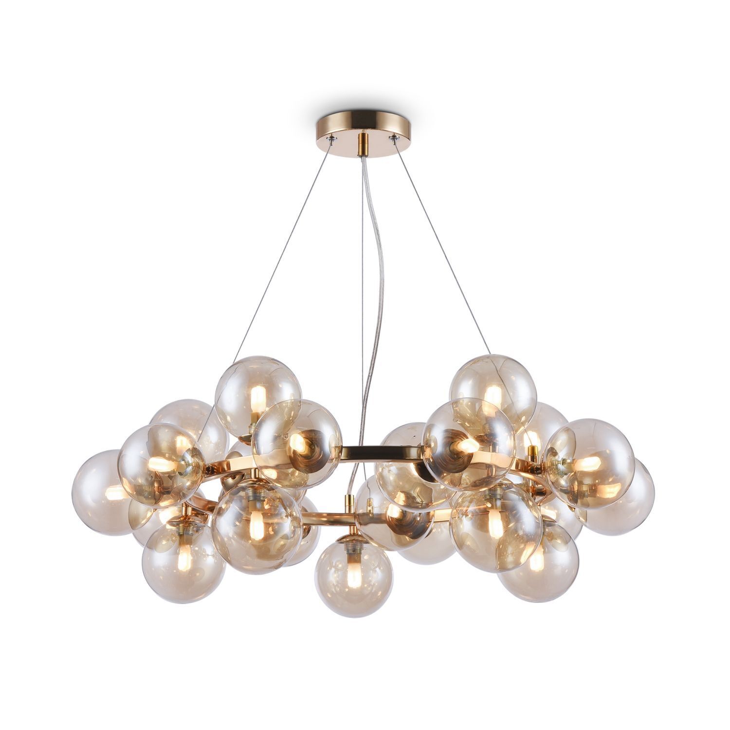 Pendelleuchte Rauchglas Metall G9 69 cm breit Modern