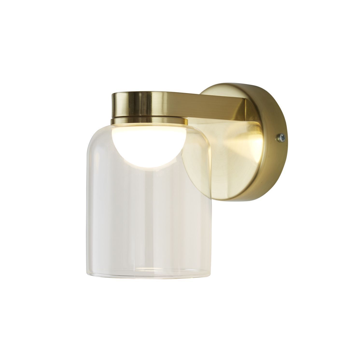 Kleine LED Wandlampe Glasschirm Metall T:16 cm IP44 6 W
