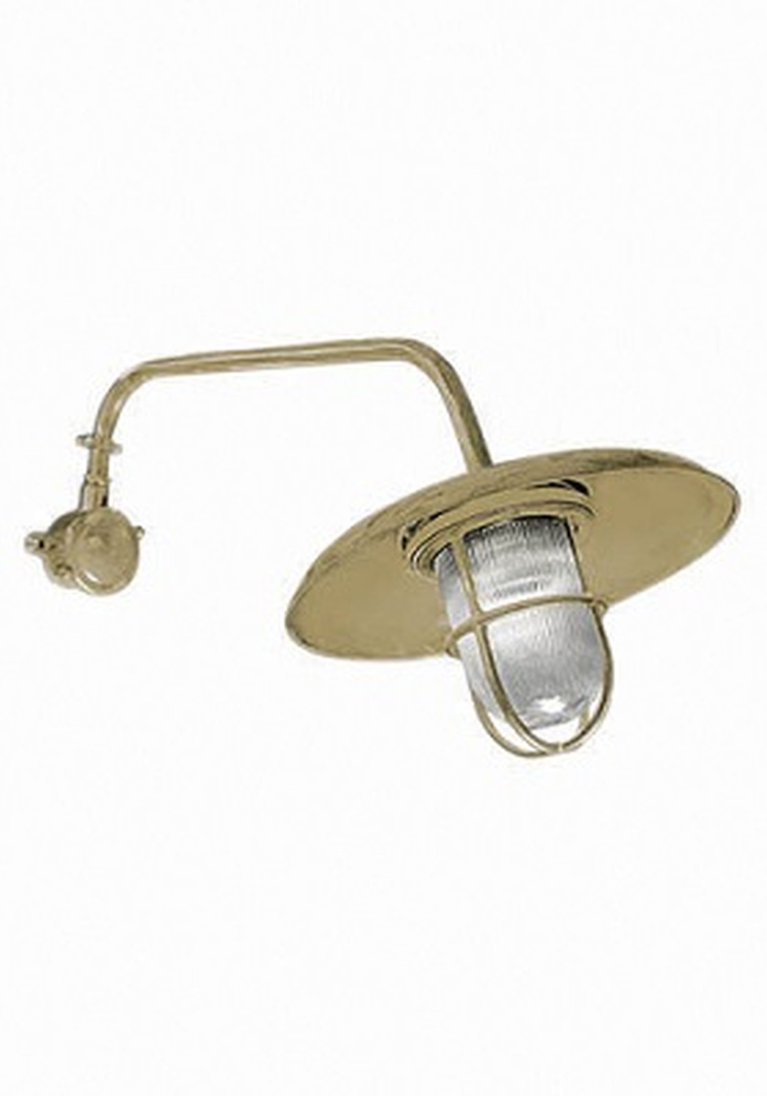 Ausladende Außenleuchte Wand IP44 Messing Glas für E27