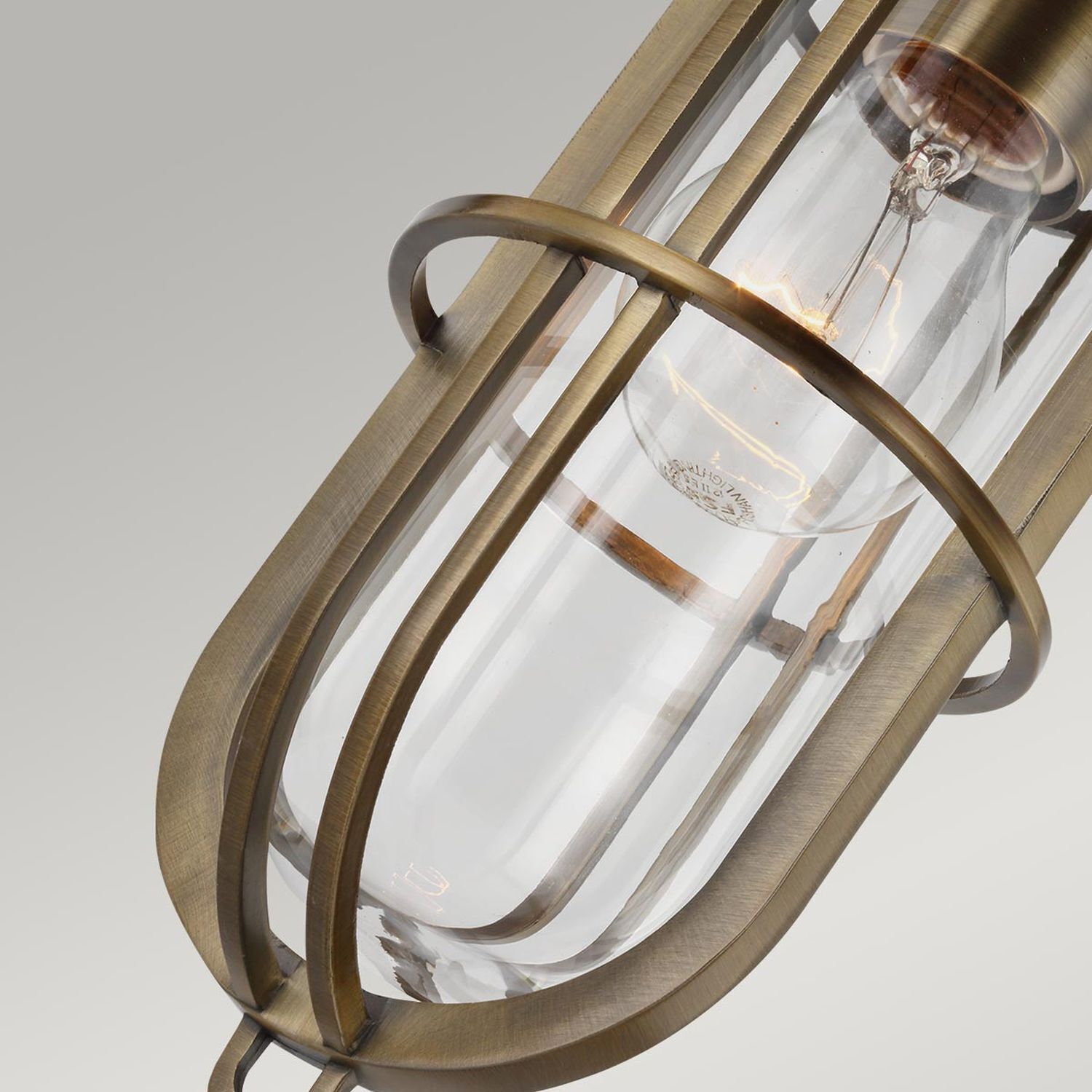 Hängelampe Bad verstellbar H: max. 152 cm Ø 14 cm IP44 E27 Wandleuchte, Glühbirne, Messing Rahmen, Metallrahmen, Glasaufsatz