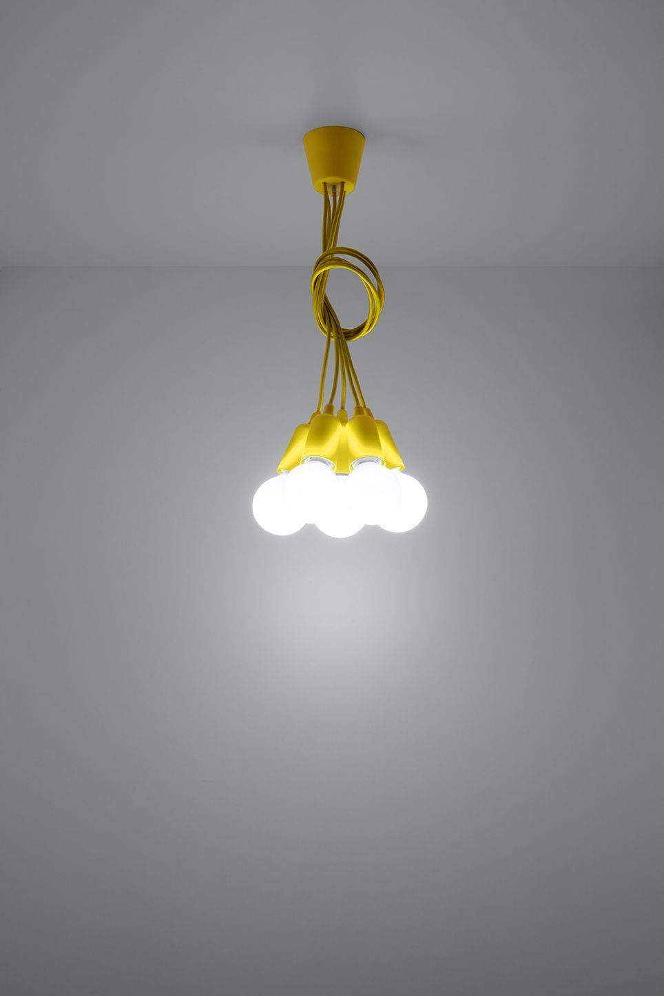 Gelbe Hängelampe Retro verstellbar bis 90 cm für E27