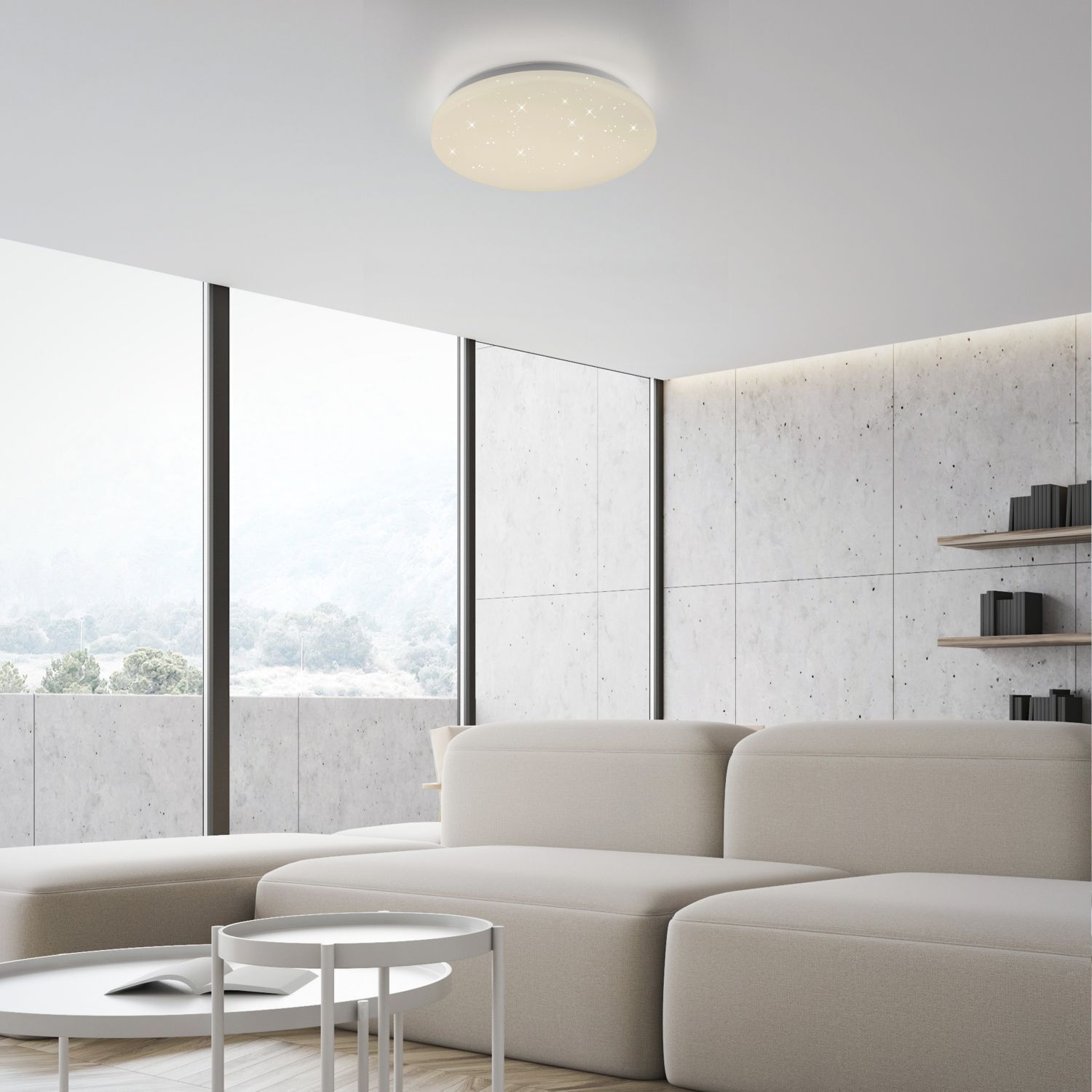 LED Deckenlampe Sternenhimmel Ø26 cm 4000 K neutralweiß Moebel, Wohnzimmer, Deckenleuchte, Innenarchitektur, Inneneinrichtung