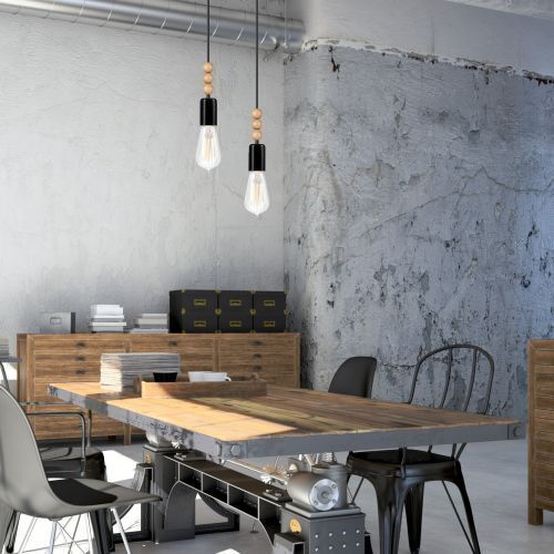 Pendelleuchte CHANIA Schwarz lang Esstisch Lampe