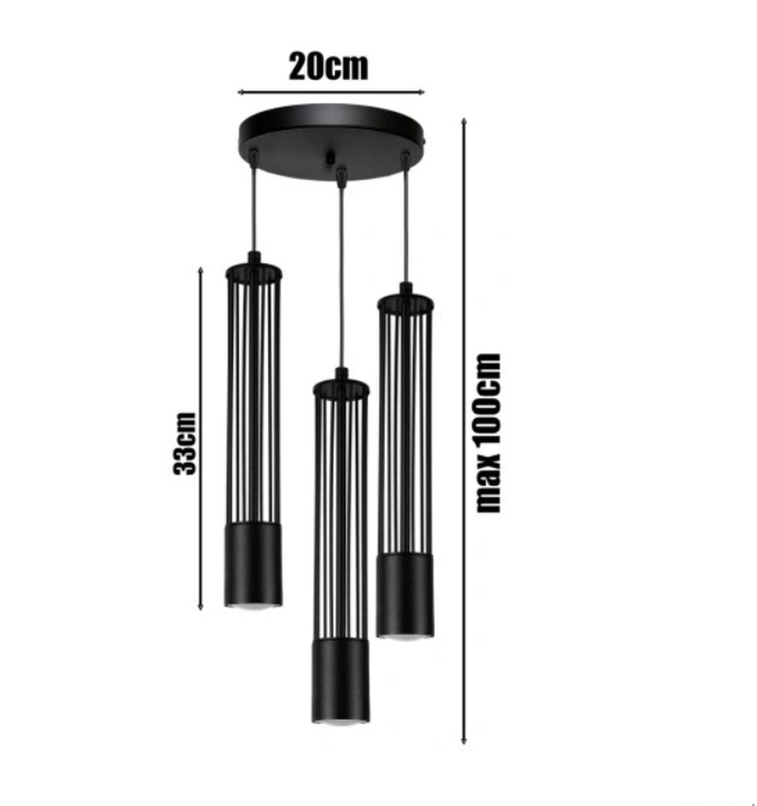 Dekorative Hängeleuchte Metall GU10 Ø35 cm rund Schwarz