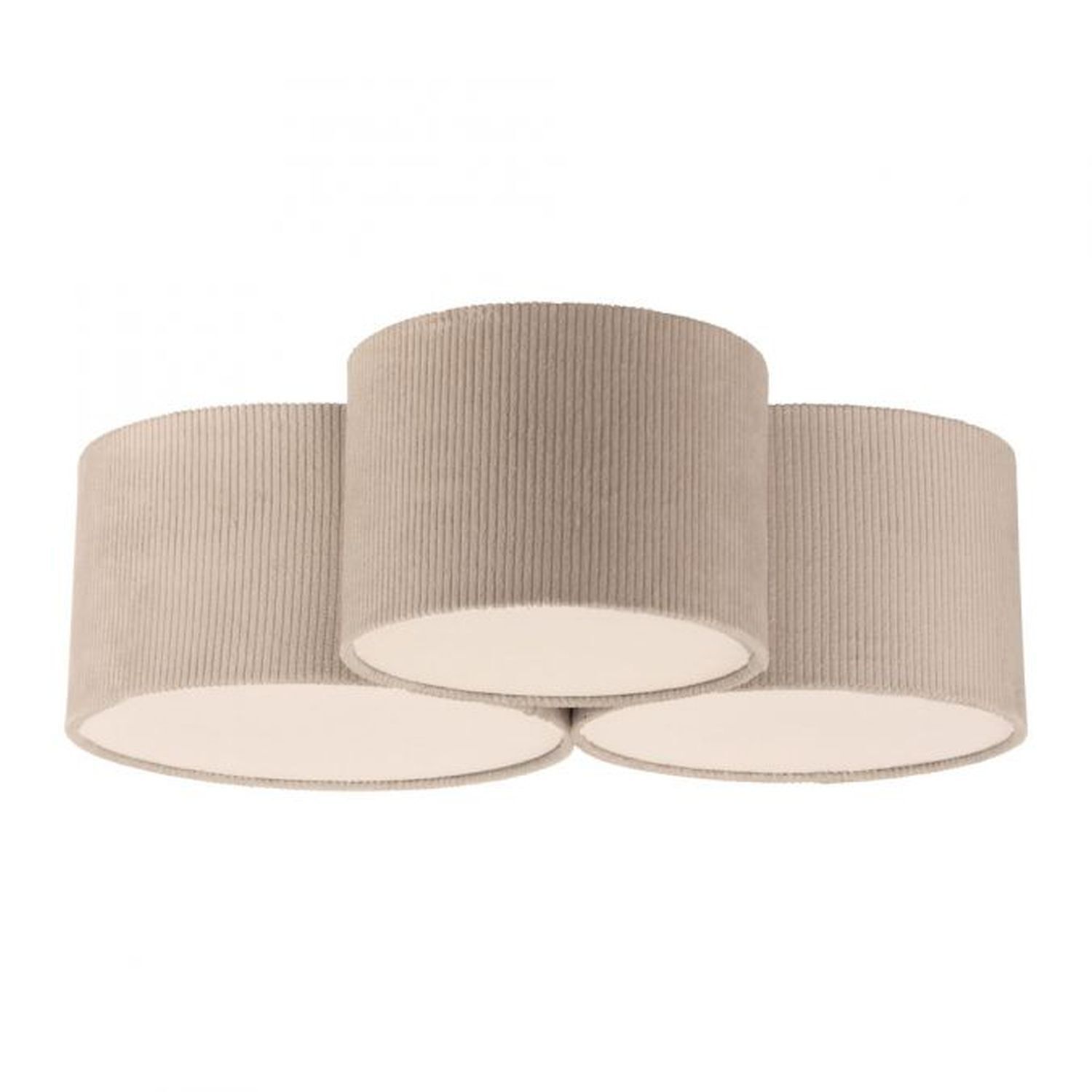 Wohnliche Deckenlampe Beige E27 L:70 cm 3-flmg blendarm Deckenleuchte