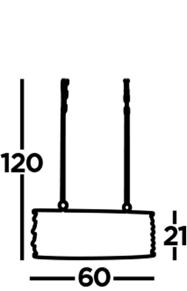 Hängelampe Kristall B: 60 cm 3x E14 in Kupfer antik