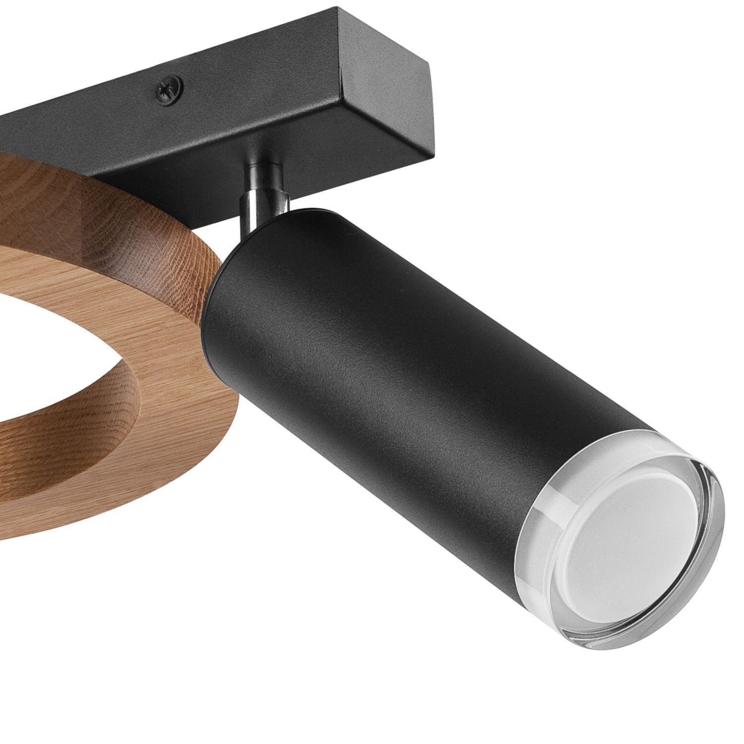 Flexible Deckenleuchte Stahl Holz Glas G9 Schwarz Weiß